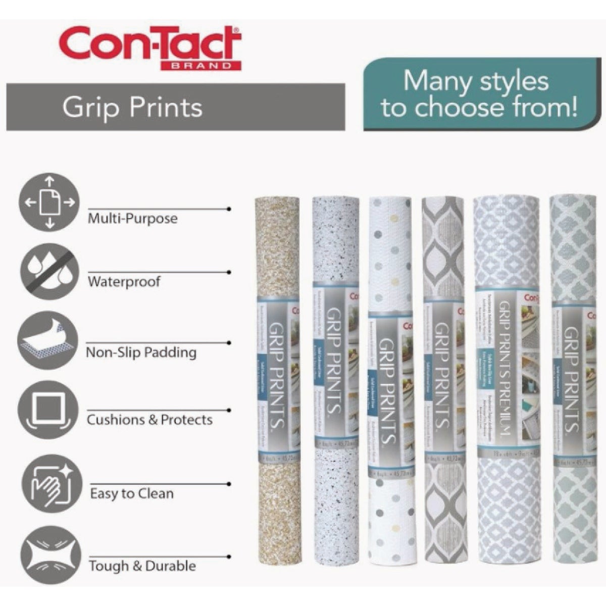 Con-Tact 18 In. x 4 Ft. Granite Black & White Grip Non-Adhesive Shelf Liner Image 3