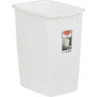 Rubbermaid 9 Gal. White Wastebasket Image 1