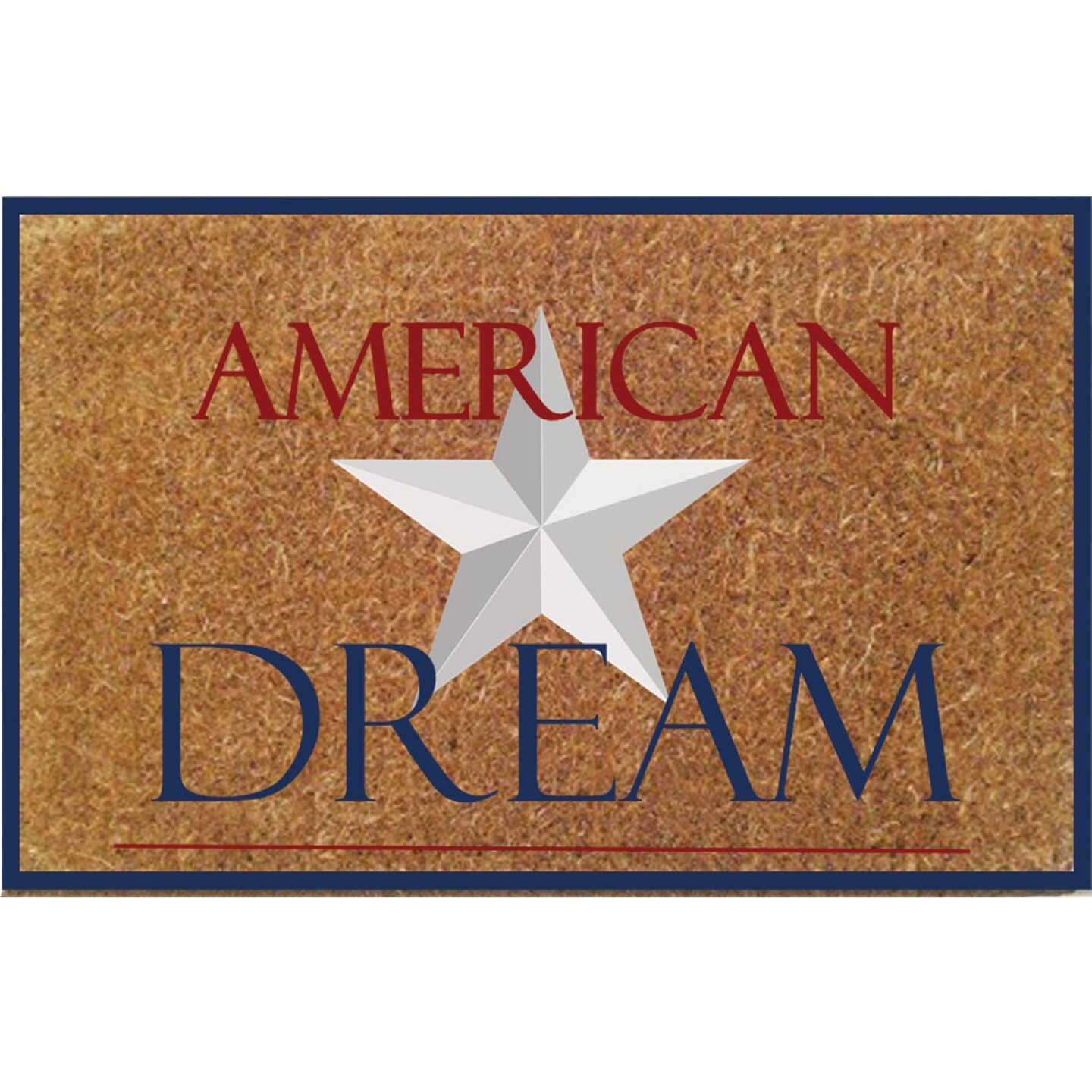 Rockport Premium Americana 18 In. x 30 In. Coir Outdoor Doormat, American Dream with Star Image 1