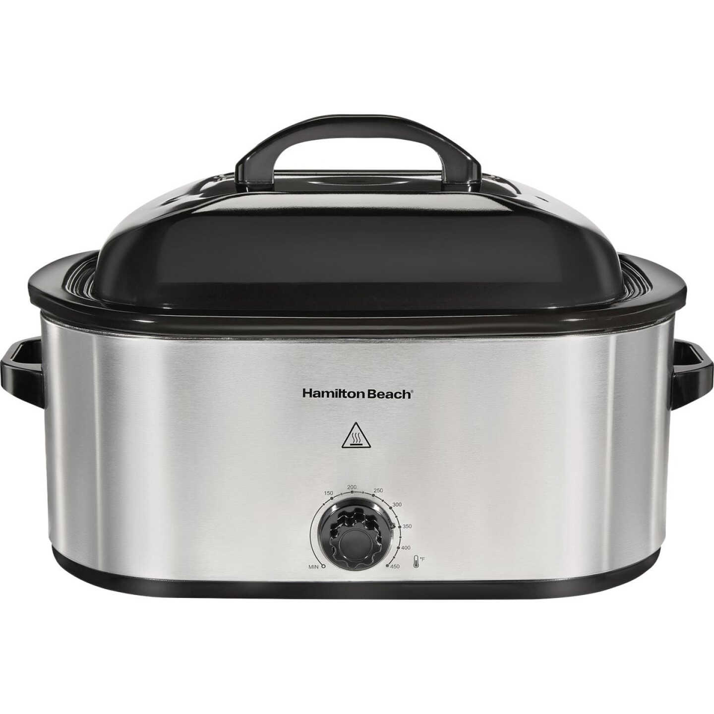 Hamilton Beach 22 Qt. Stainless Steel Electric Roaster Oven with Black Lid Image 1