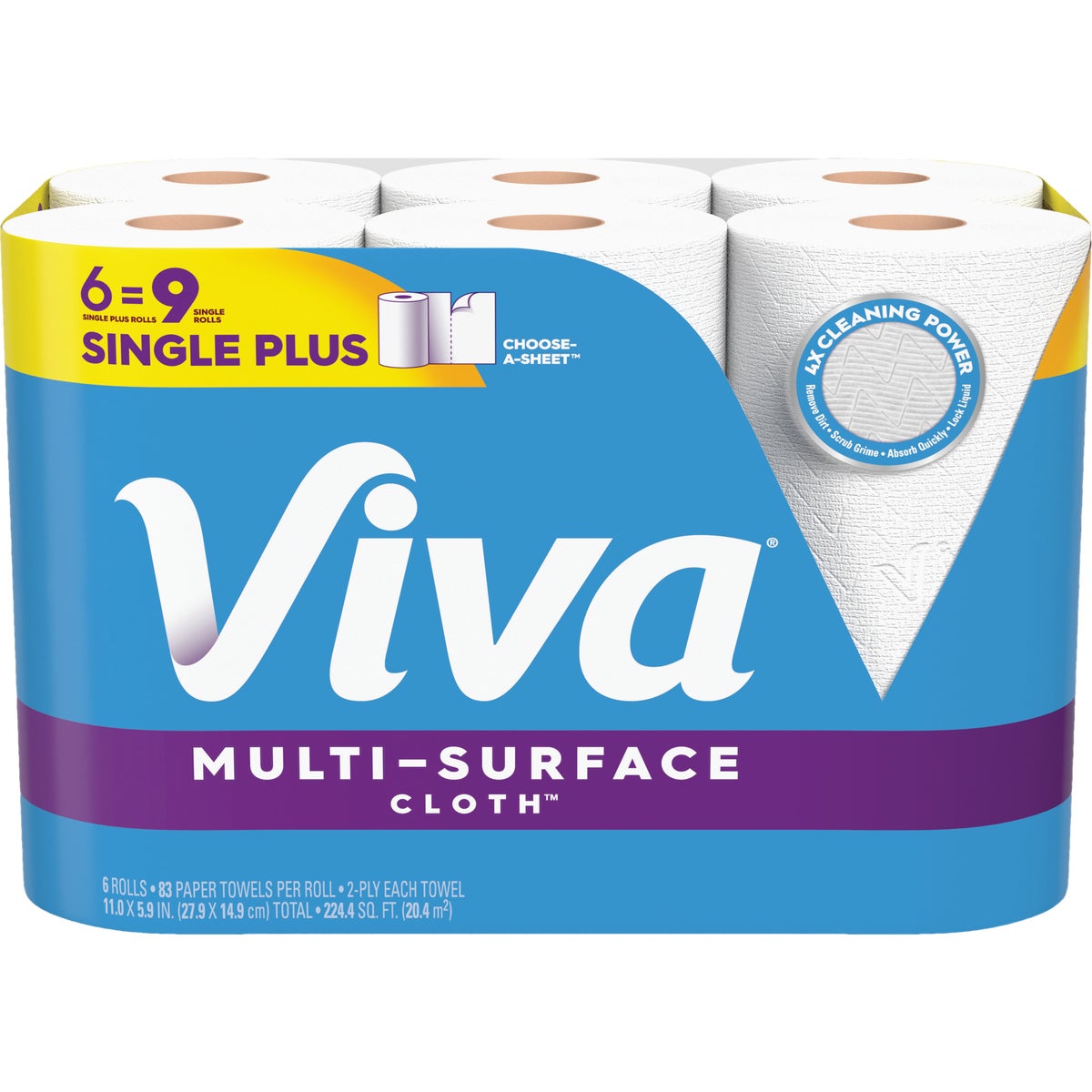 Viva Multi-Surface Cloth Choose-A-Sheet Single Plus Paper Towels (6 Single Plus)