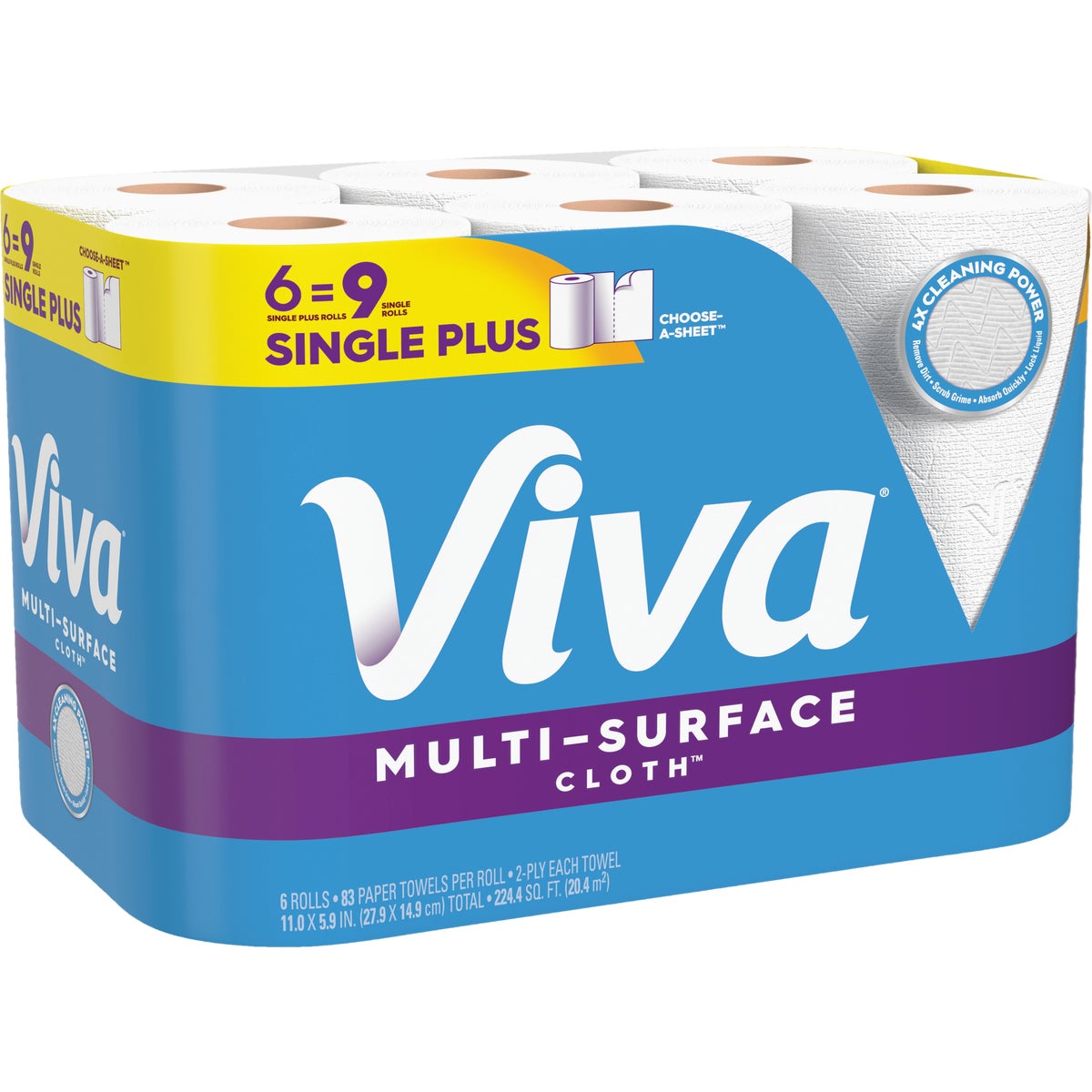 Viva Multi-Surface Cloth Choose-A-Sheet Single Plus Paper Towels (6 Single Plus) Image 3
