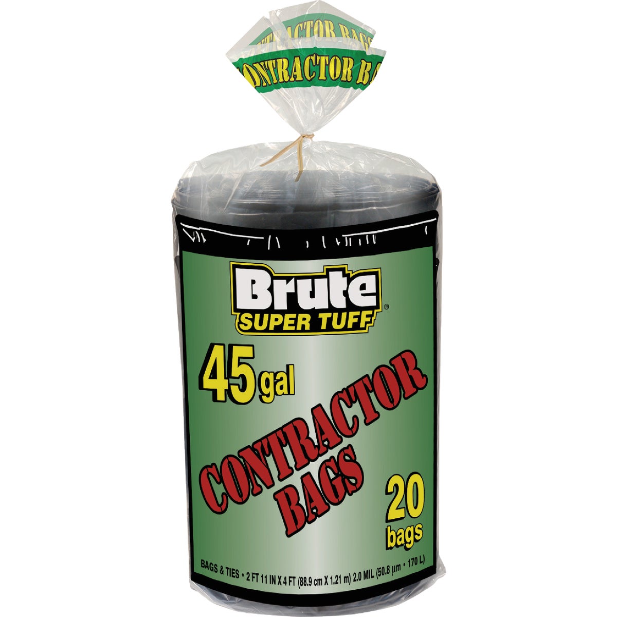 Brute Super Tuff 45 Gal. Contractor Black Trash Bag (20-Count) Image 1