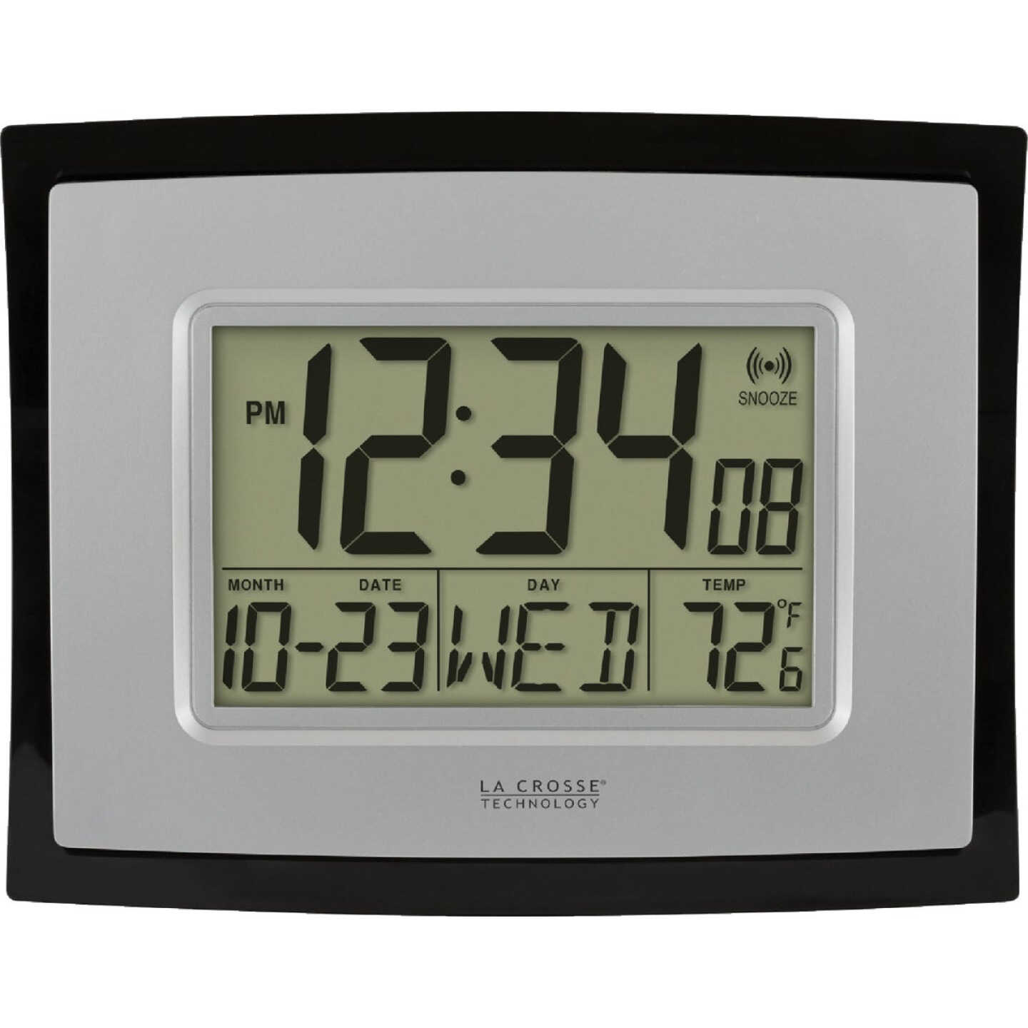 La Crosse Technology Digital Wall Clock with Indoor Temperature Image 1