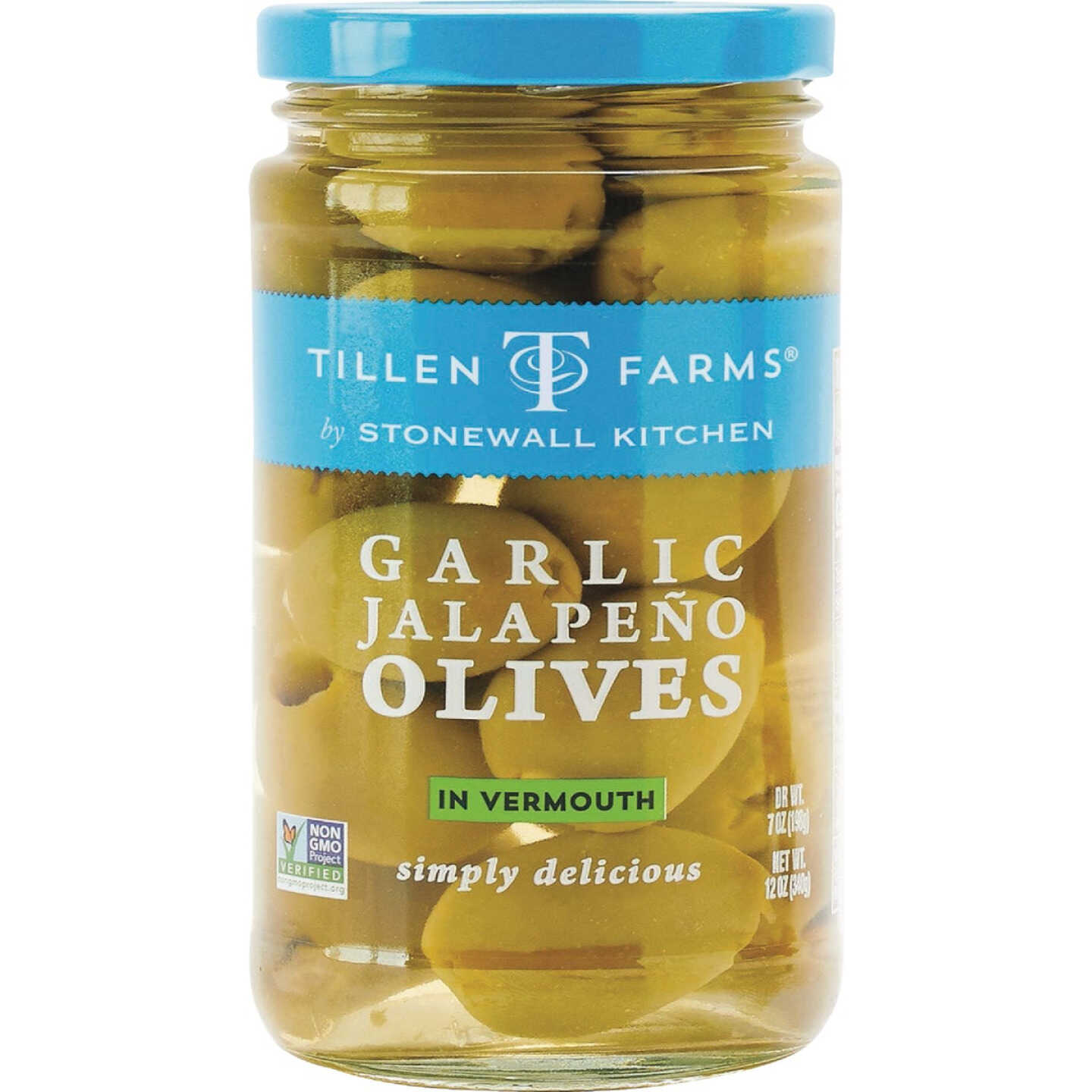 Tillen Farms 12 Oz. Garlic Jalapeno Olives Image 1