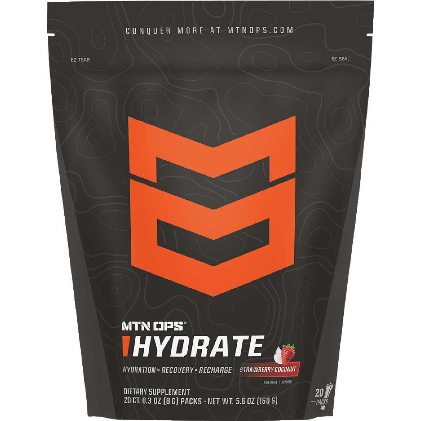 MTN OPS Hydrate Strawberry Coconut Trail Pack Drink Mix (20-Count) Image 2