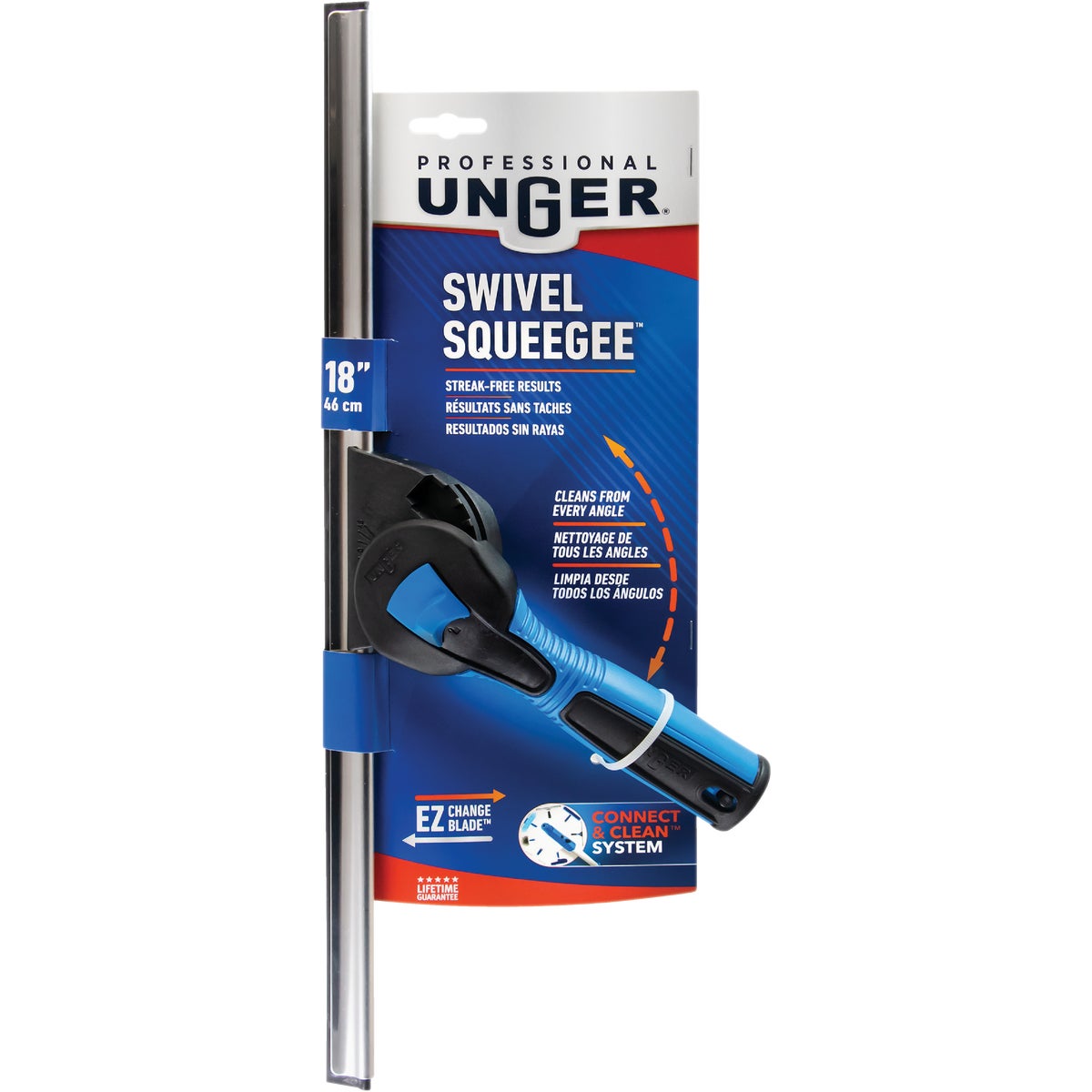Unger Professional 18 In. Swivel Squeegee with EZ Change