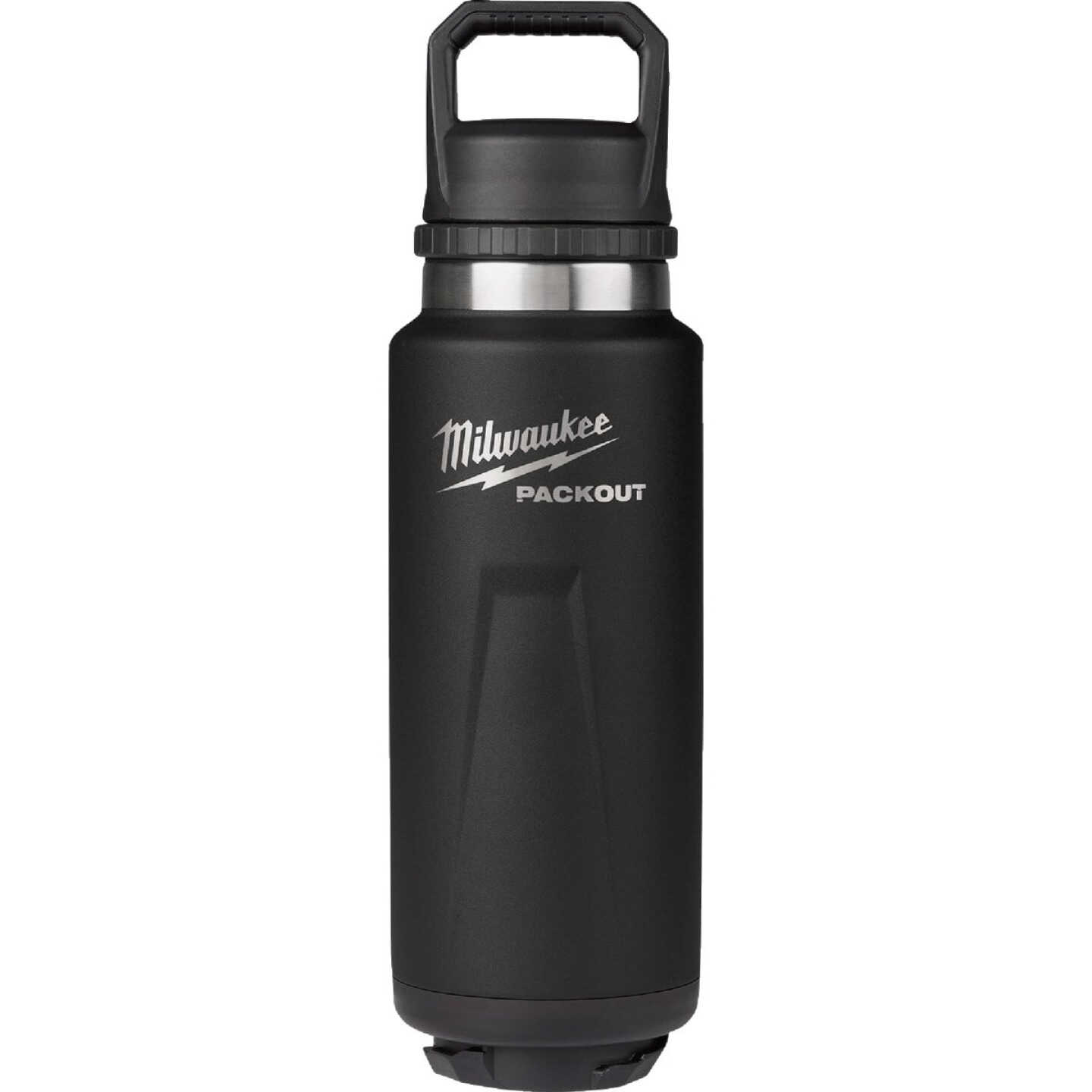 Milwaukee PACKOUT 36 Oz. Black Insulated Bottle with Chug Lid Image 1