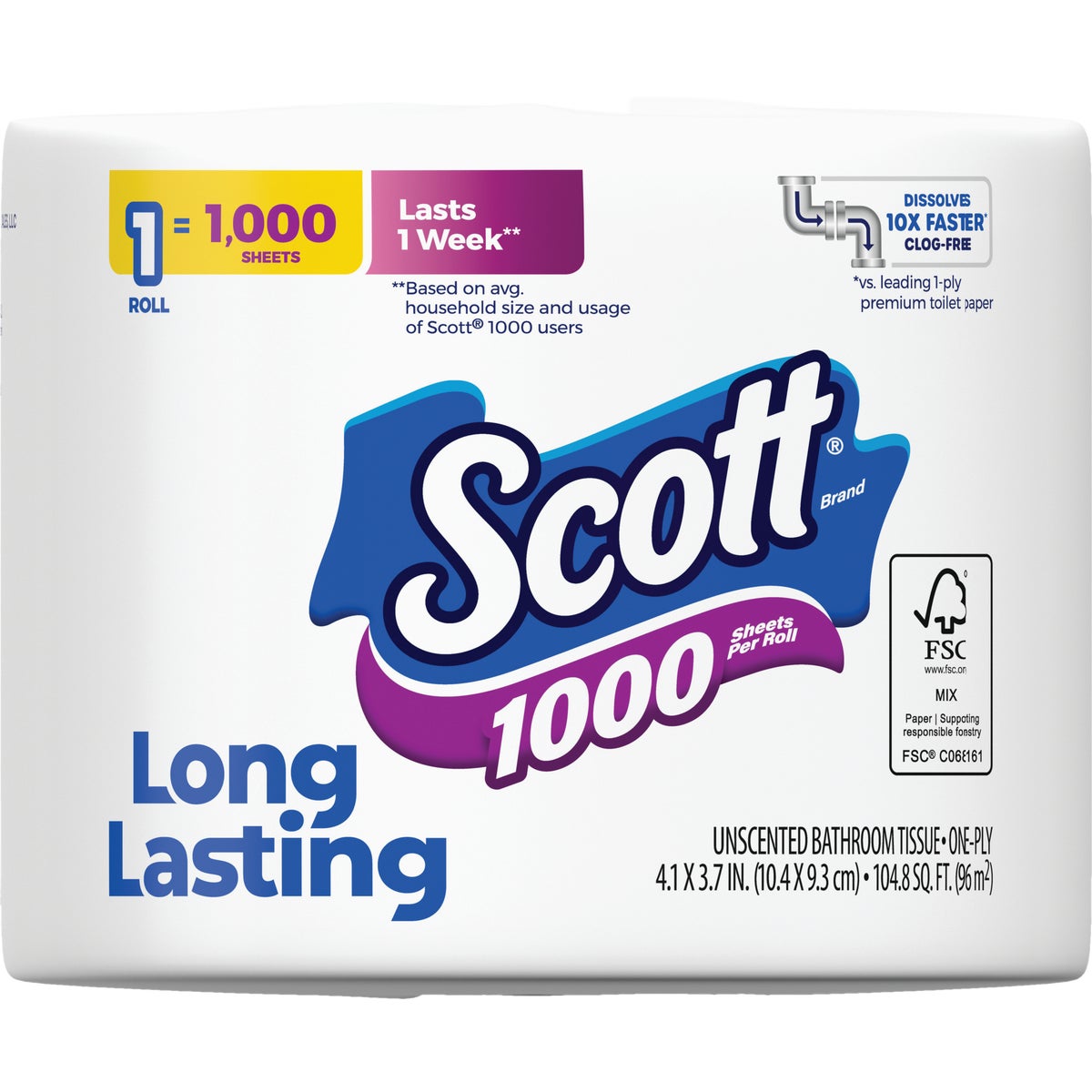 Scott 1000 Sheets Per Roll Regular Toilet Paper Image 4