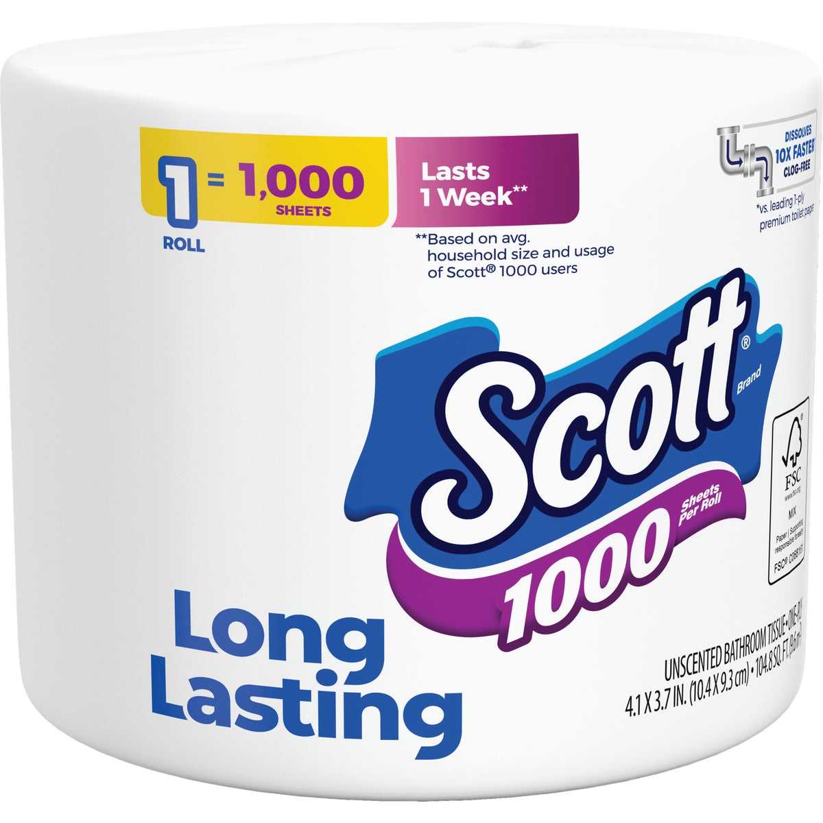 Scott 1000 Sheets Per Roll Regular Toilet Paper Image 3