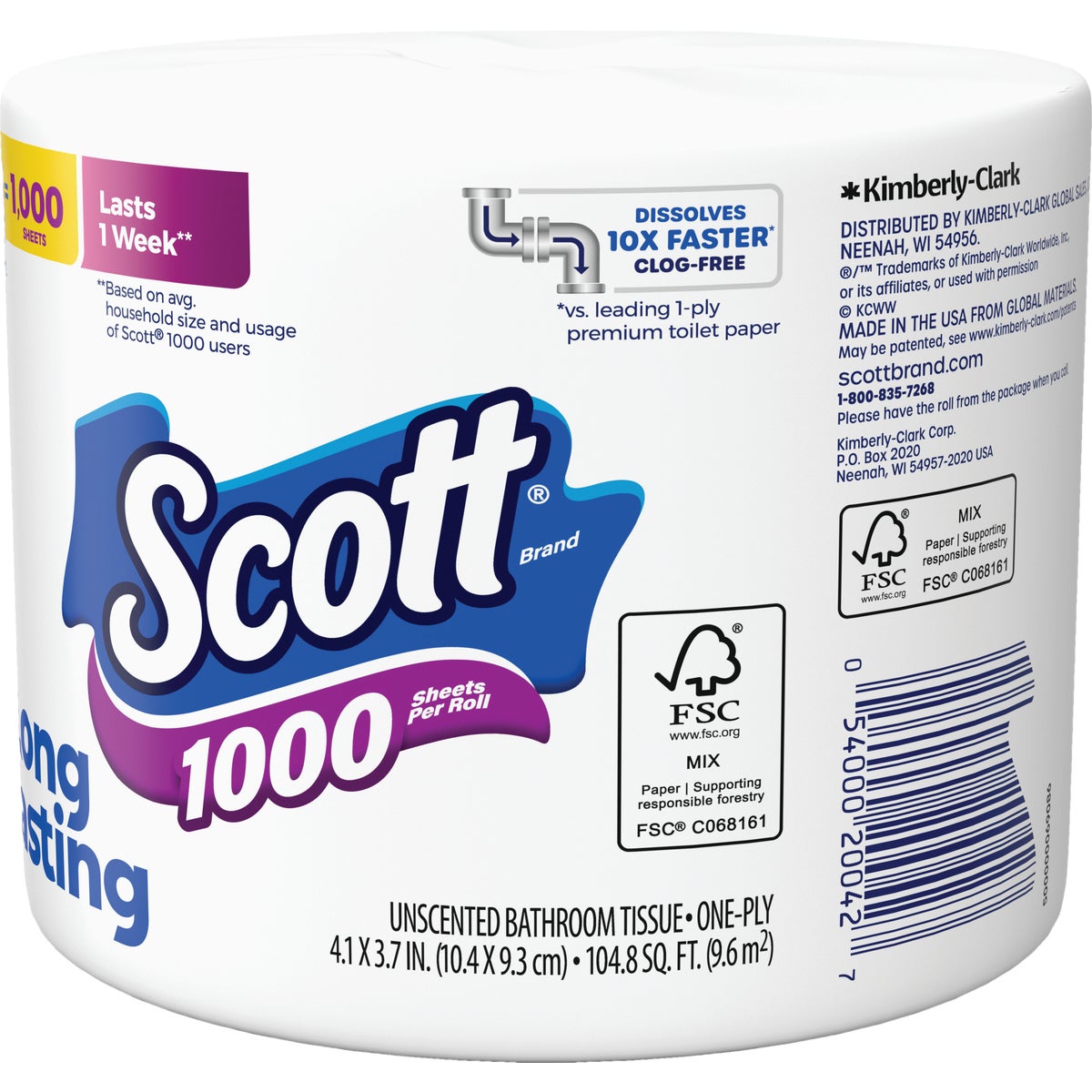 Scott 1000 Sheets Per Roll Regular Toilet Paper Image 2