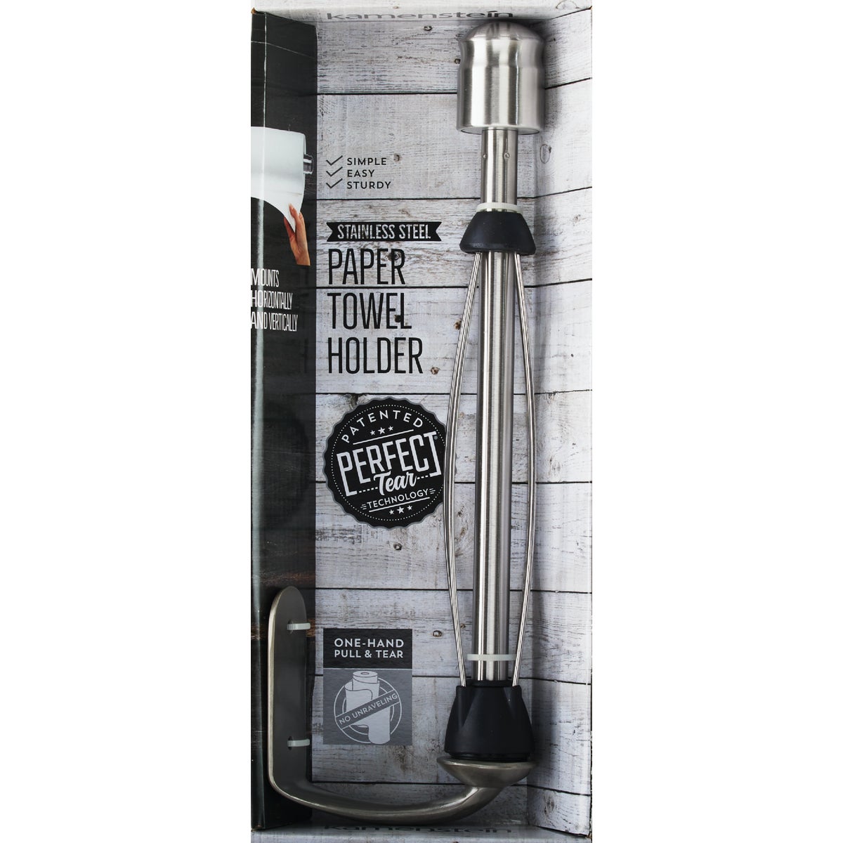 Kamenstein 14 In. Perfect Tear Horizontal Die Cast Aluminum Paper Towel Holder Image 2