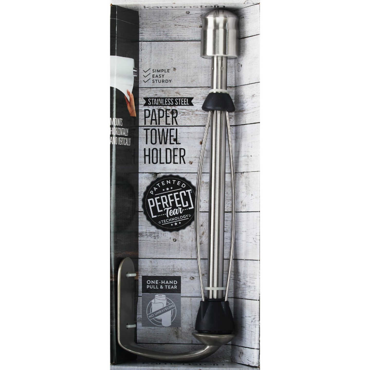 Kamenstein 14 In. Perfect Tear Horizontal Die Cast Aluminum Paper Towel Holder Image 2