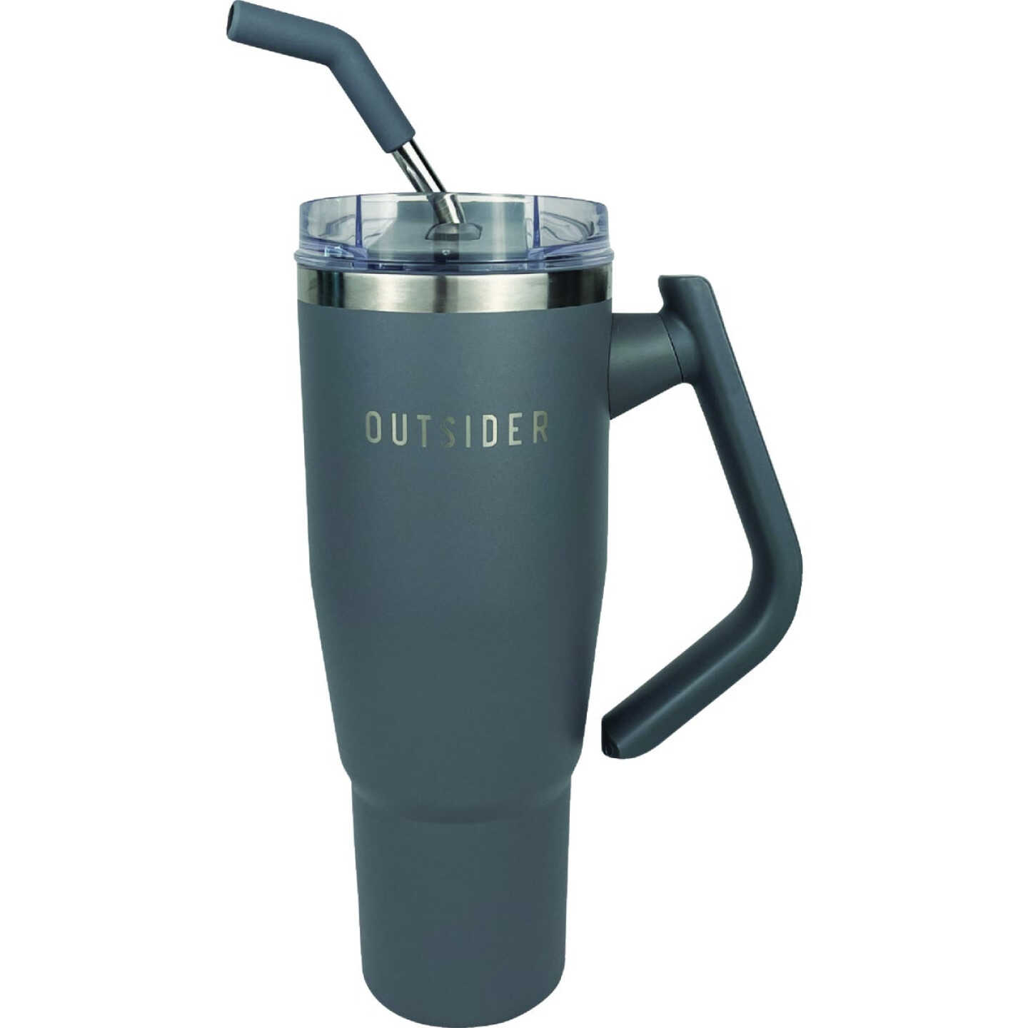 Outsider 40 Oz. Insulated Tumbler with Swivel Handle, Charcoal Image 1