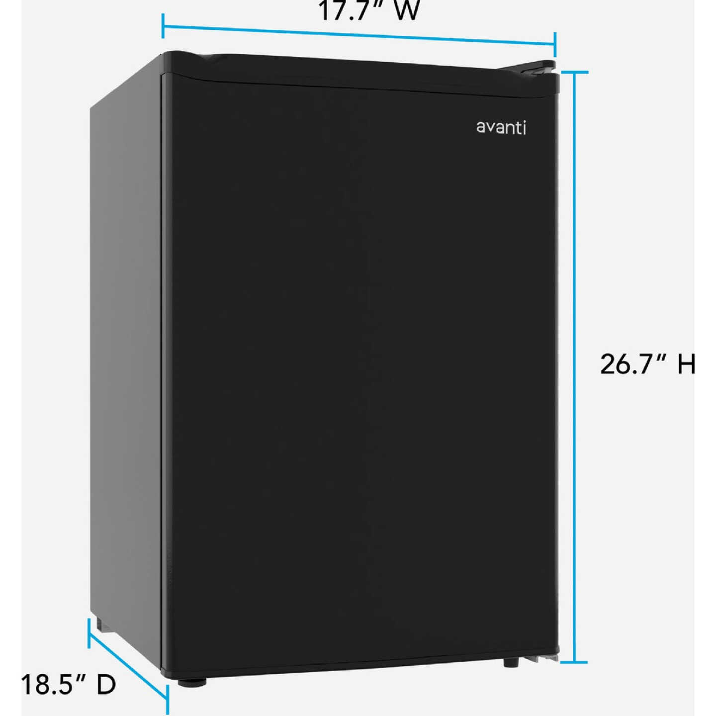 Avanti 2.5 Cu. Ft. Black Mid-Size Refrigerator Image 2
