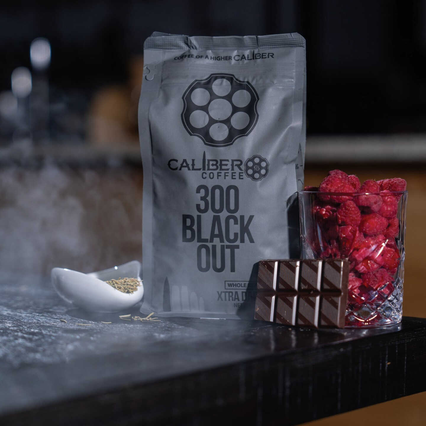 Caliber Coffee 300 Blackout Ground Extra Dark Roast, 12 Oz. Bag Image 2