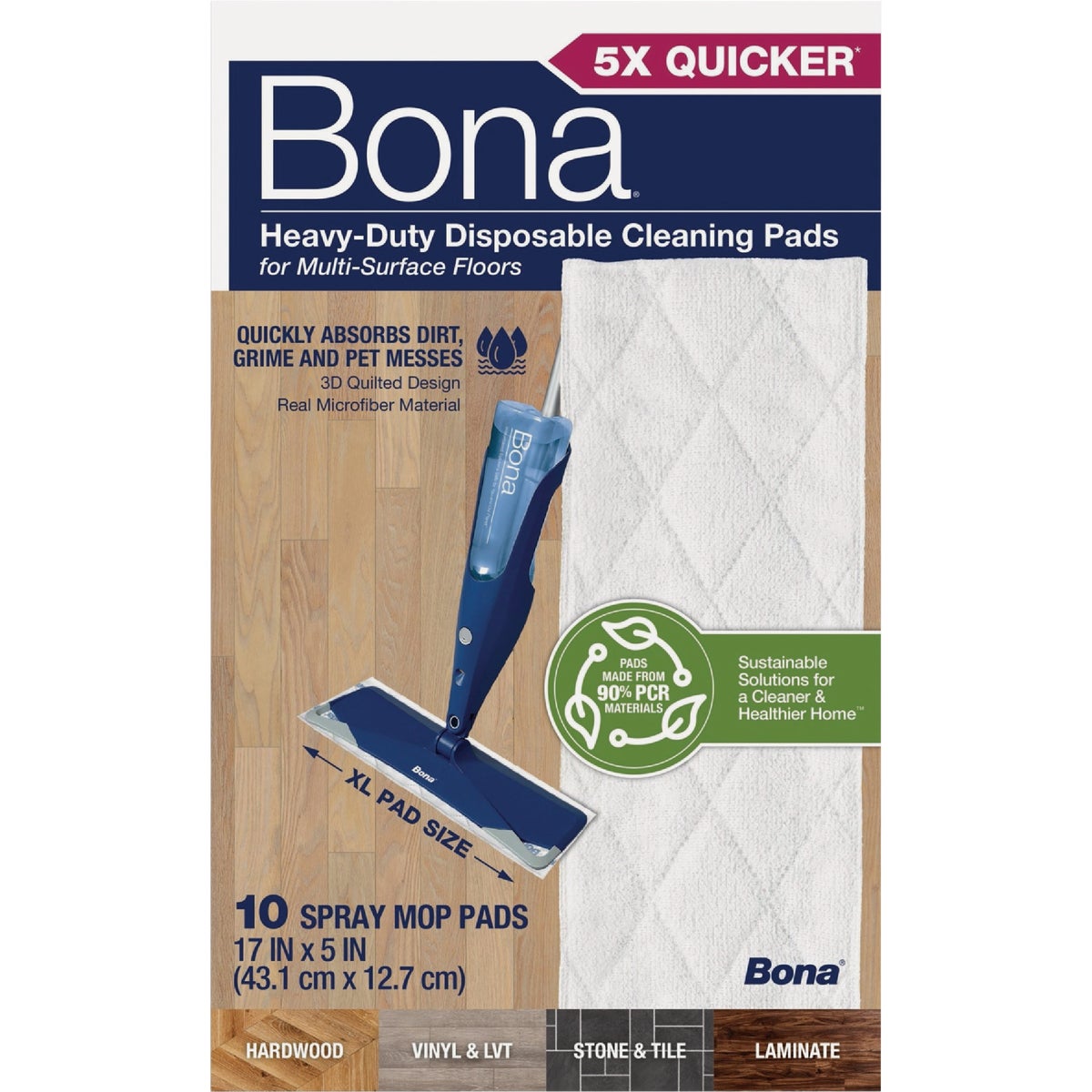 Bona Heavy Duty Disposable Cleaning Pads for Multi-Surface Floors (10-Count) Image 2