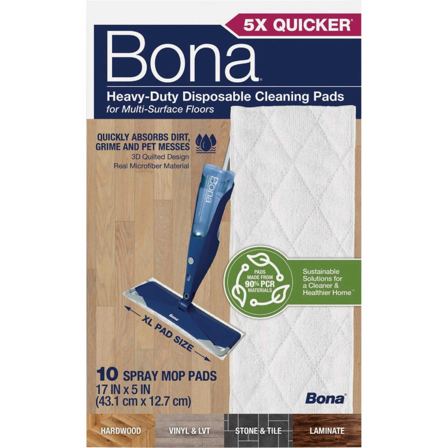 Bona Heavy Duty Disposable Cleaning Pads for Multi-Surface Floors (10-Count) Image 1