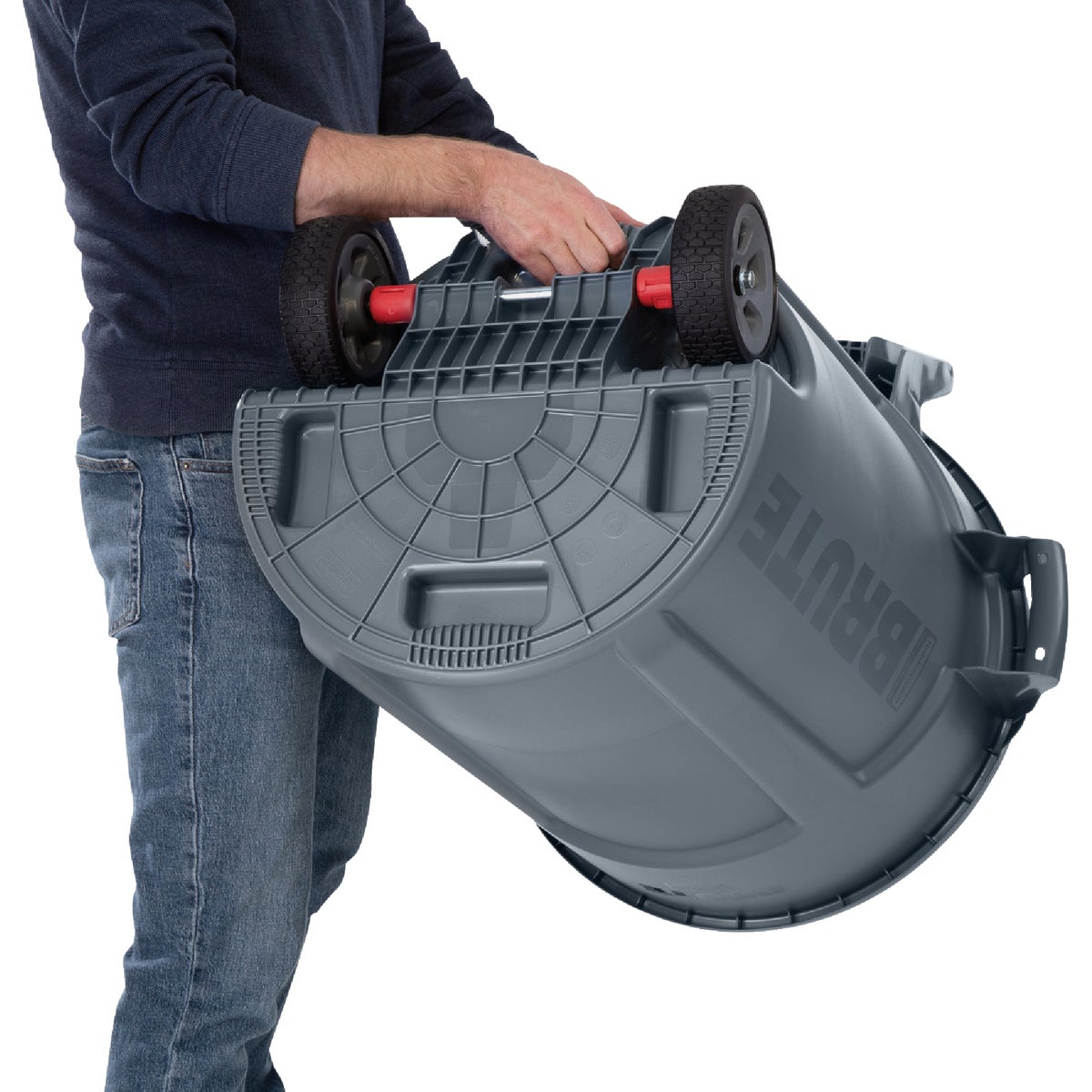 Rubbermaid Commercial Brute 32 Gal. Gray Vented Wheeled Trash Container Image 2