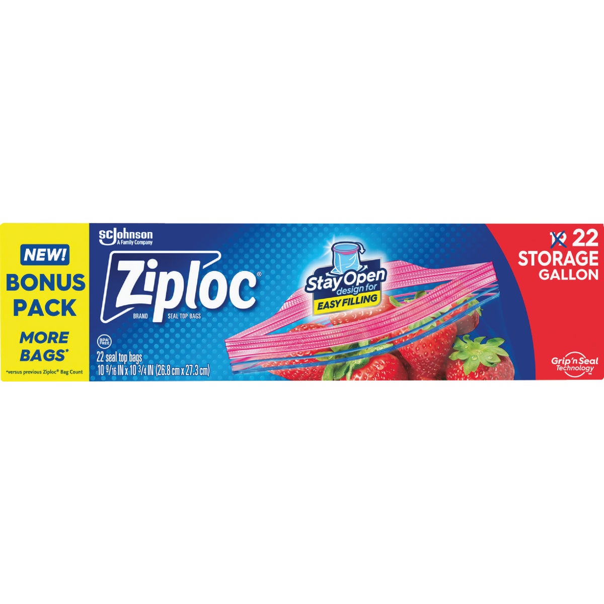 Ziploc 1Gal. Double Zipper Food Storage Bag (22-Count)