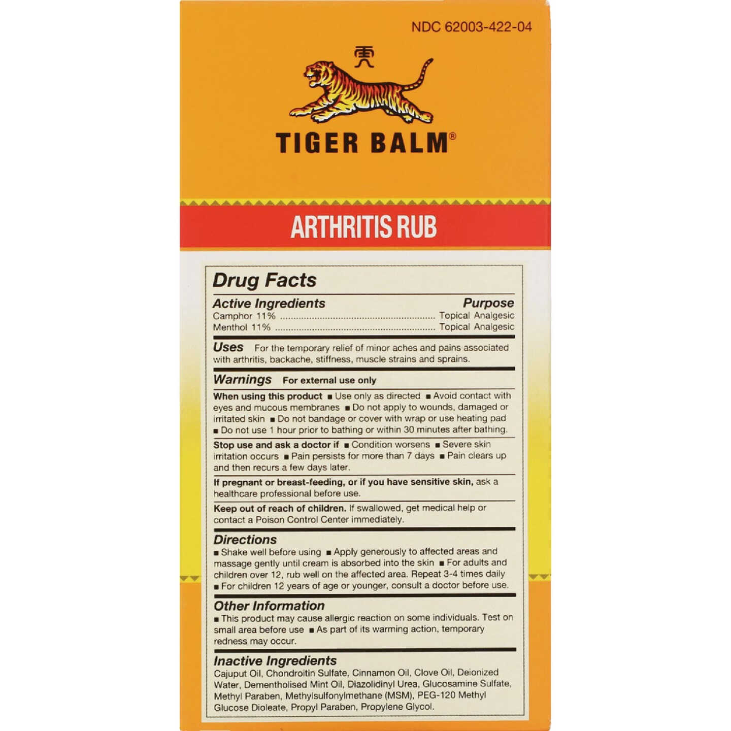 Tiger Balm 4 Oz. Arthritis Rub Pain Reliever Image 3