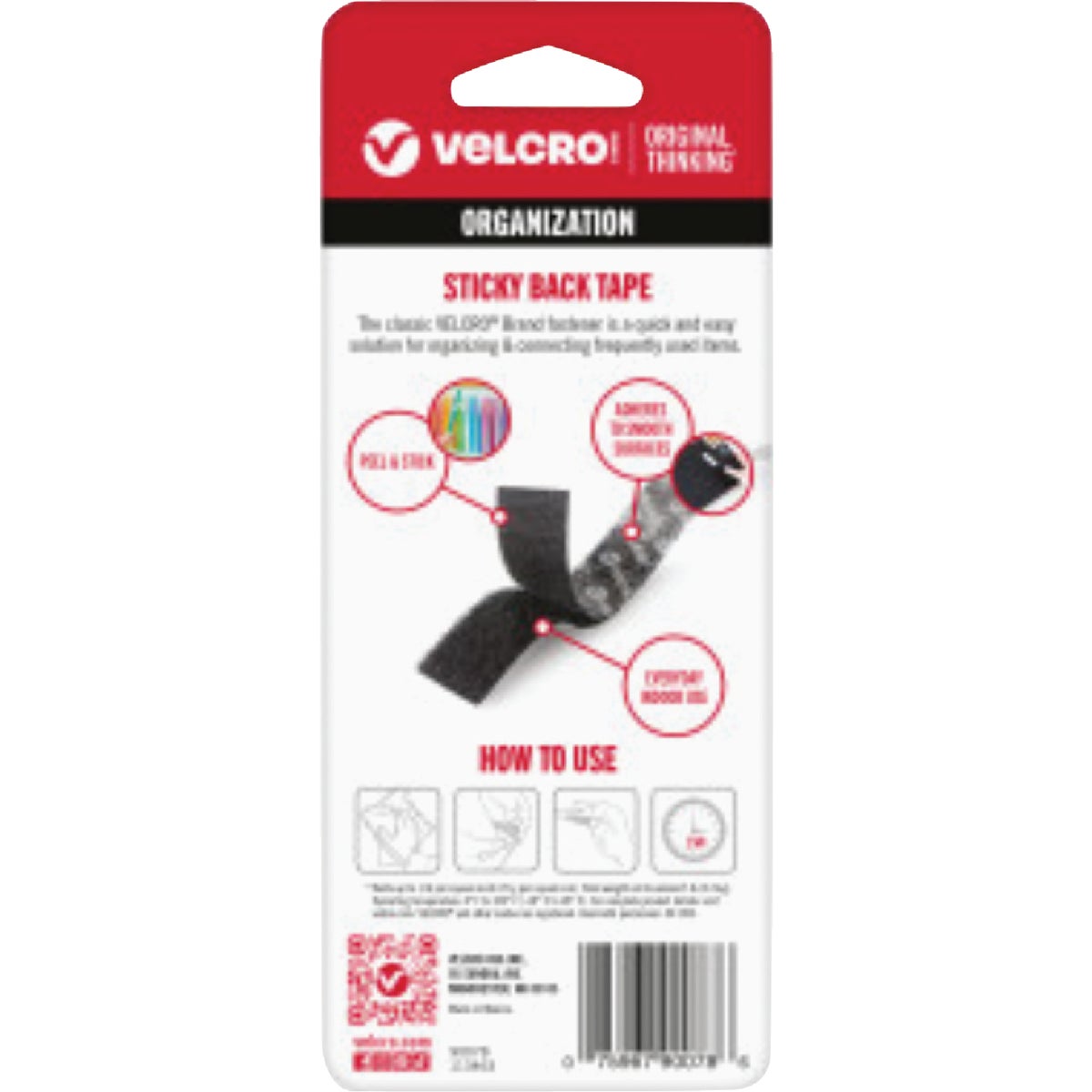 VELCRO Brand 3/4 In. x 18 In. Black Sticky Back Reclosable Hook & Loop Roll Image 5