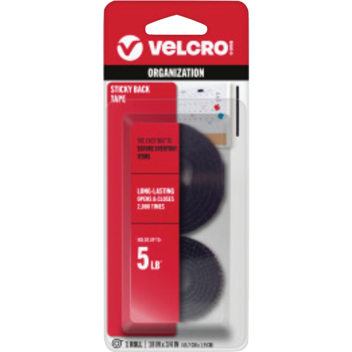 VELCRO Brand 3/4 In. x 18 In. Black Sticky Back Reclosable Hook & Loop Roll