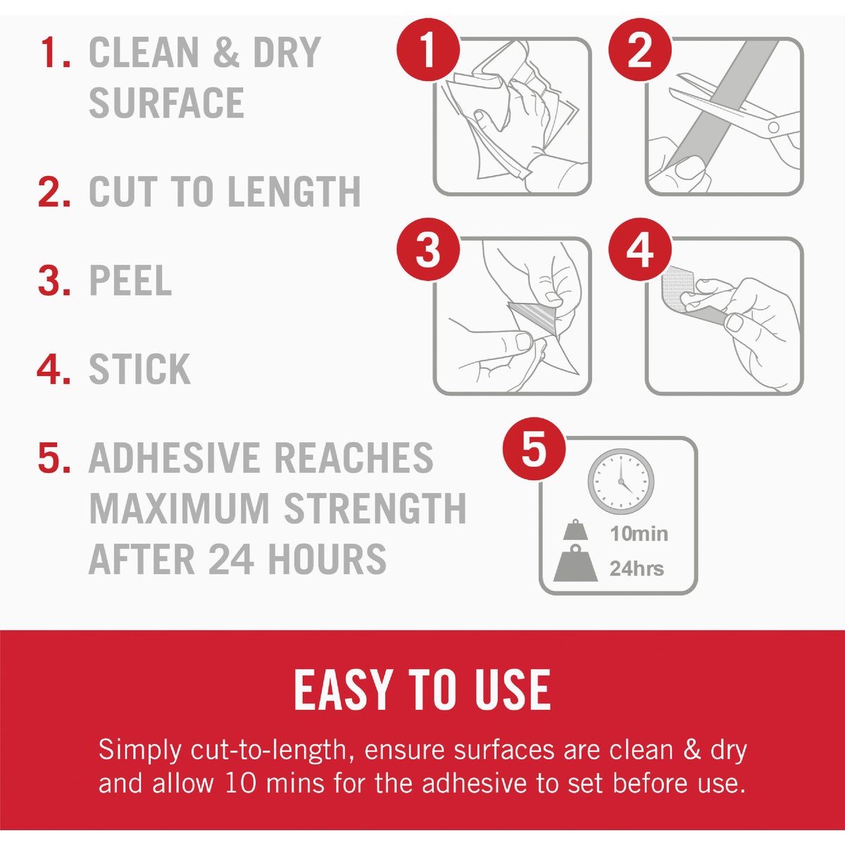 VELCRO Brand 3/4 In. x 18 In. Black Sticky Back Reclosable Hook & Loop Roll Image 2