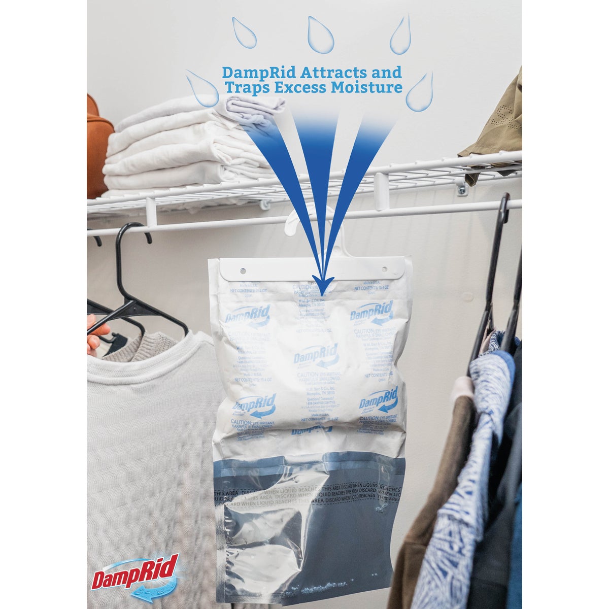 DampRid 15.4 Oz. Fragrance Free Moisture Absorber Hanging Bag (3-Ct.) Image 3