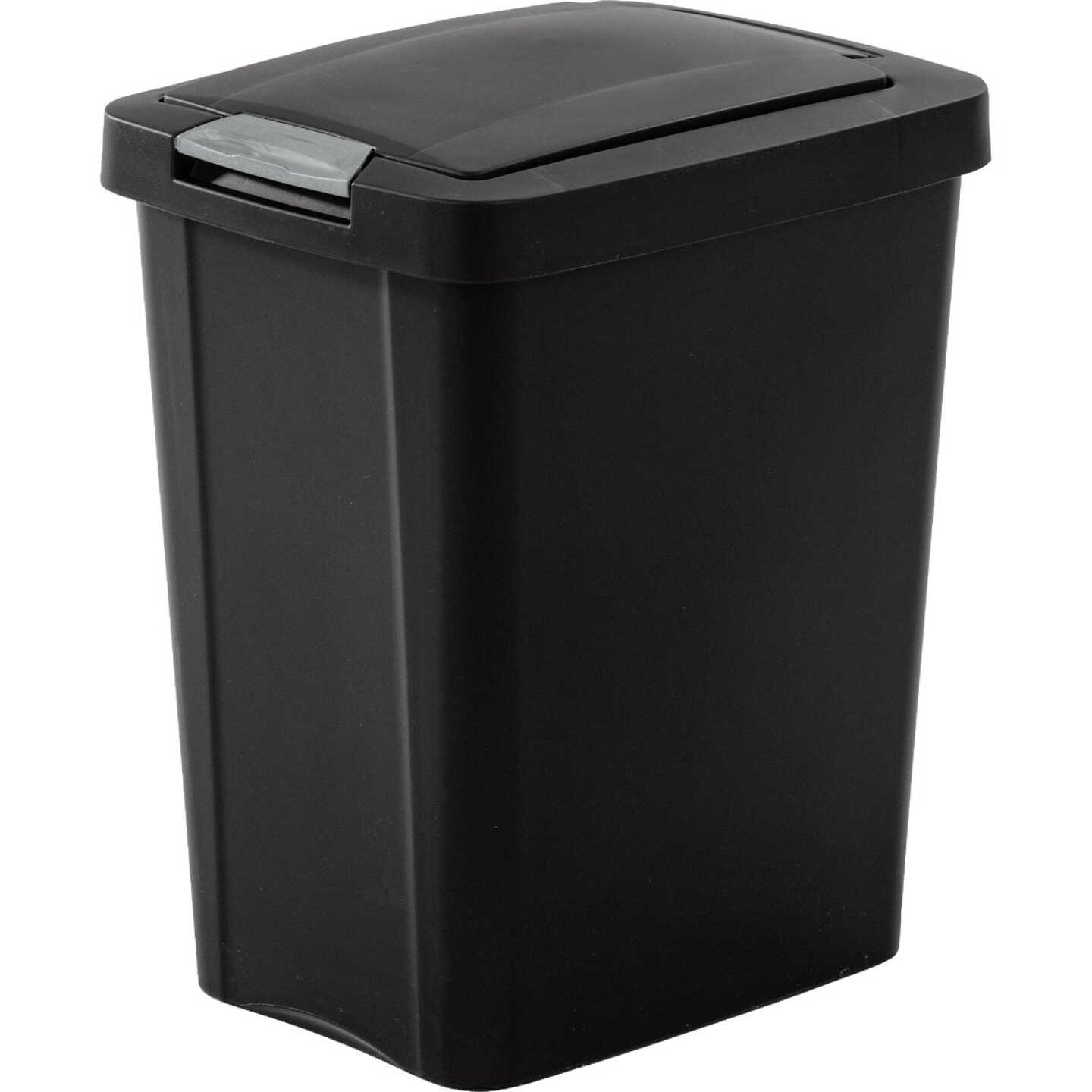 Sterilite 7.5 Gal. Black TouchTop Wastebasket Image 1