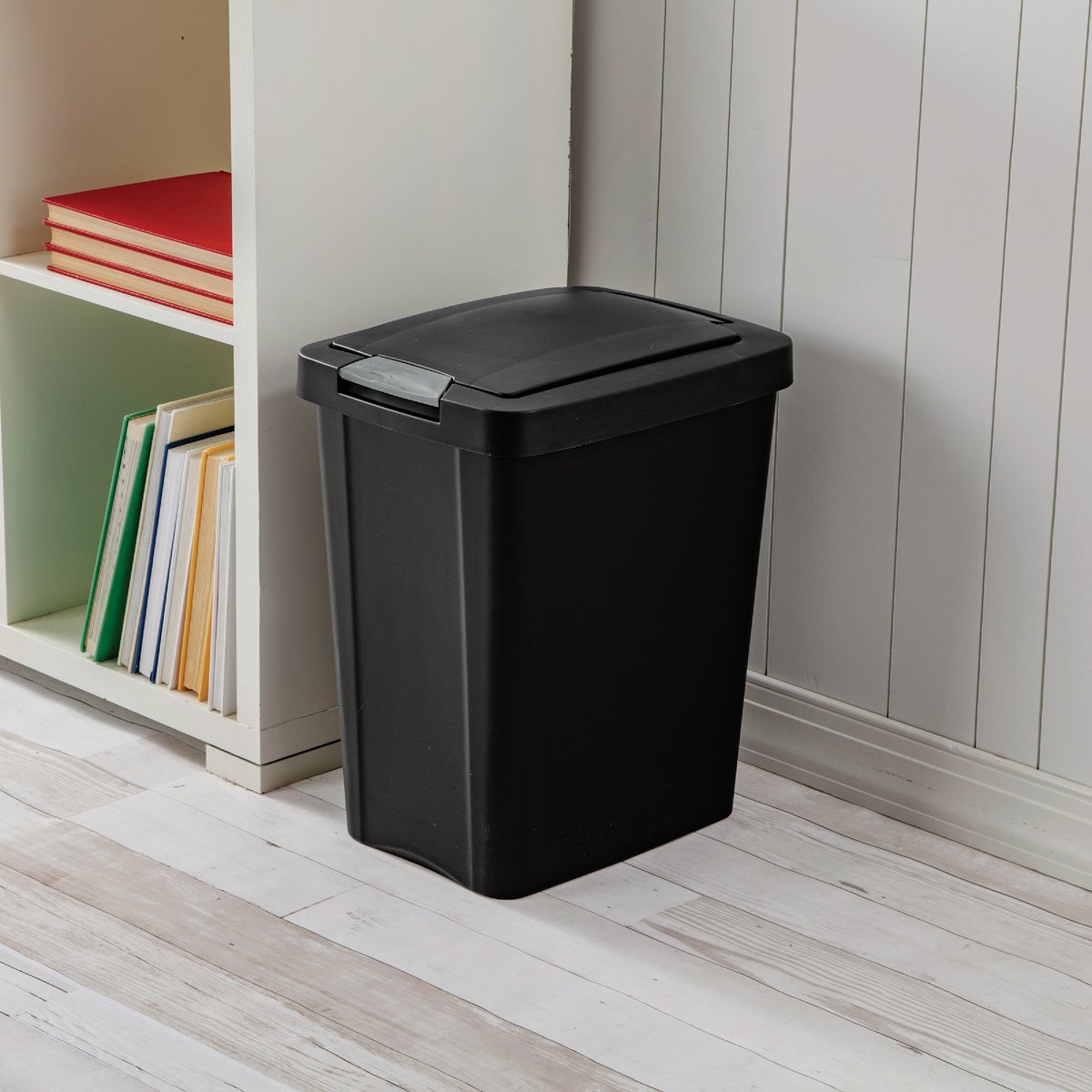 Sterilite 7.5 Gal. Black TouchTop Wastebasket Image 2