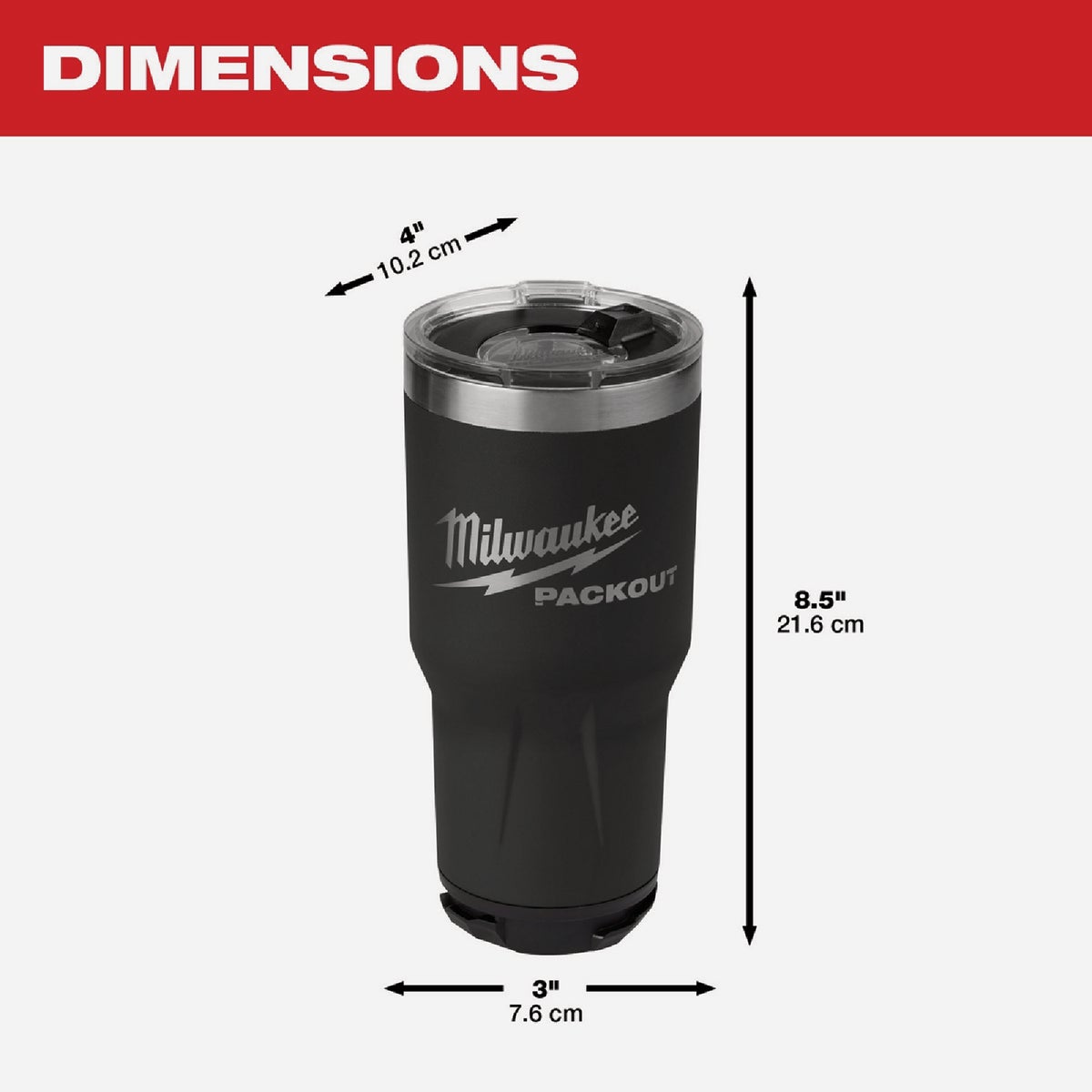 Milwaukee PACKOUT 30 Oz. Black Insulated Tumbler Image 4