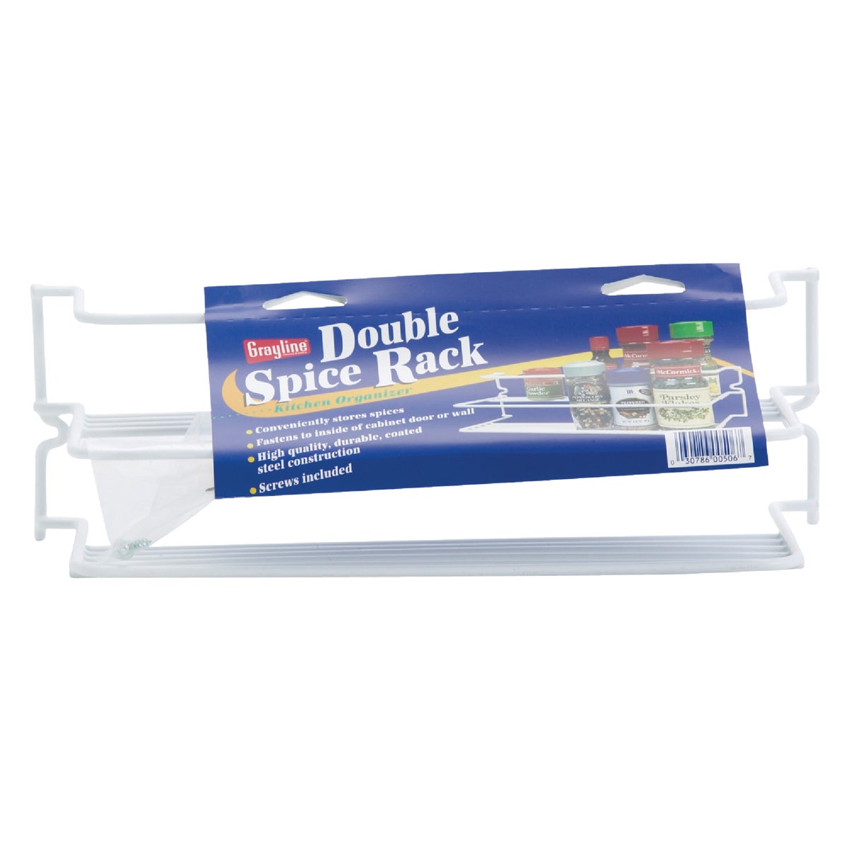 Grayline White Double Shelf Spice Rack Image 1