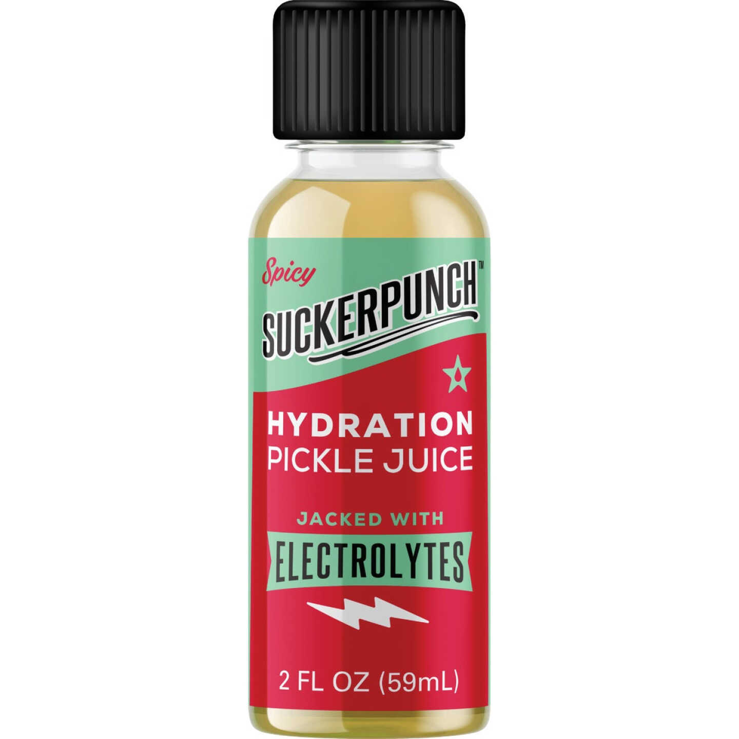 Sucker Punch 2 Oz. Hydrating Pickle Juice Beverage Shot, Spicy Pickle Image 1