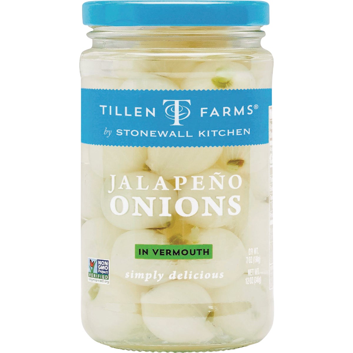 Tillen Farms 12 Oz. Jalapeno Onions in Vermouth
