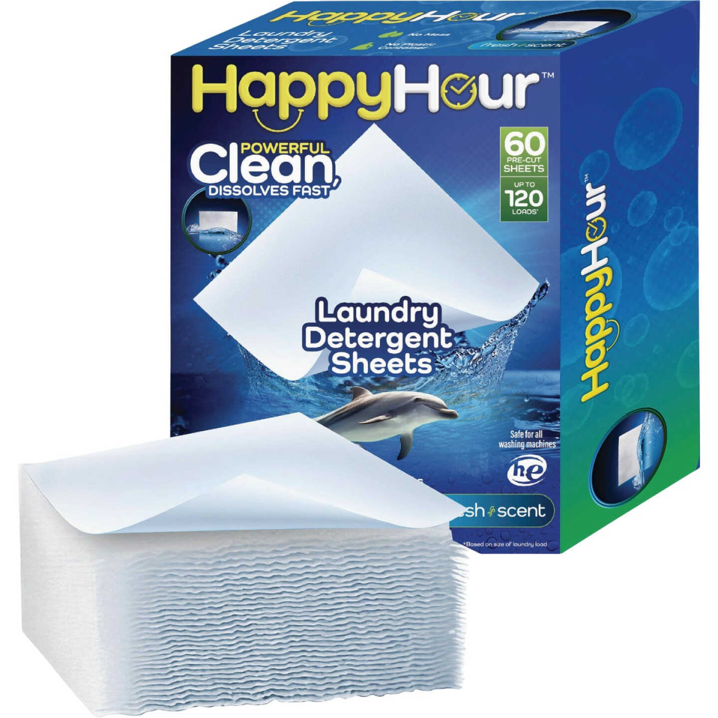 Happy Hour Laundry Detergent Sheets, Fresh Scent (60-Ct.) Image 1