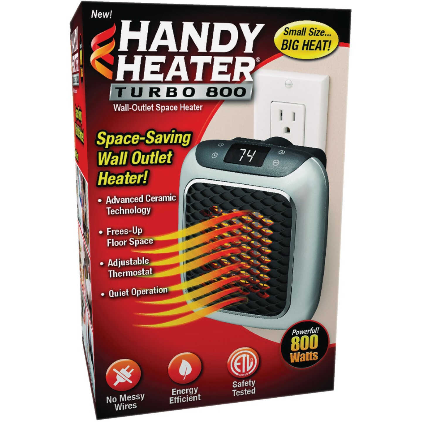 Handy Heater Turbo 800 Wall Outlet Ceramic Space Heater Image 1