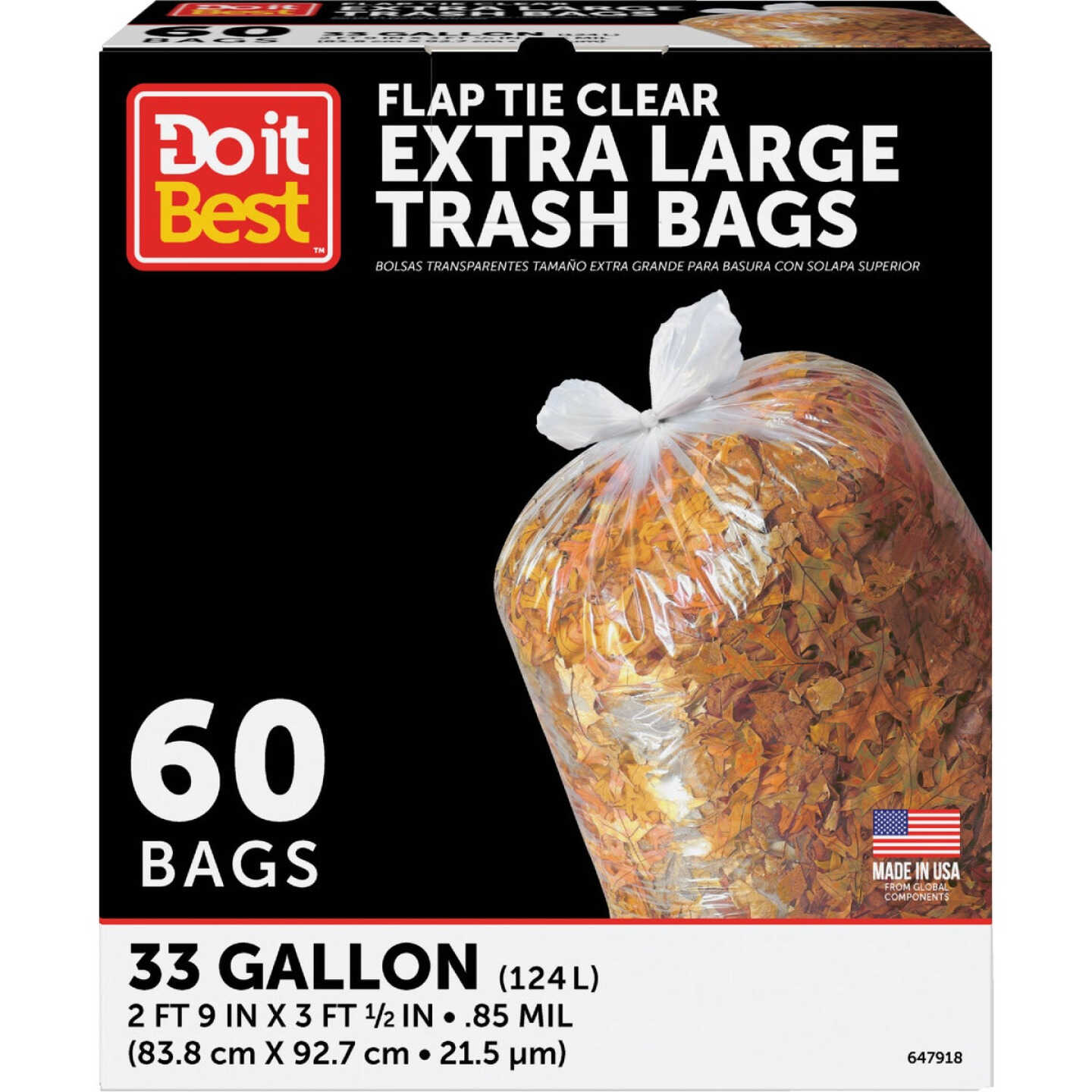 Do it Best 33 Gal. Extra Large Clear Trash Bag (60-Count) Image 1