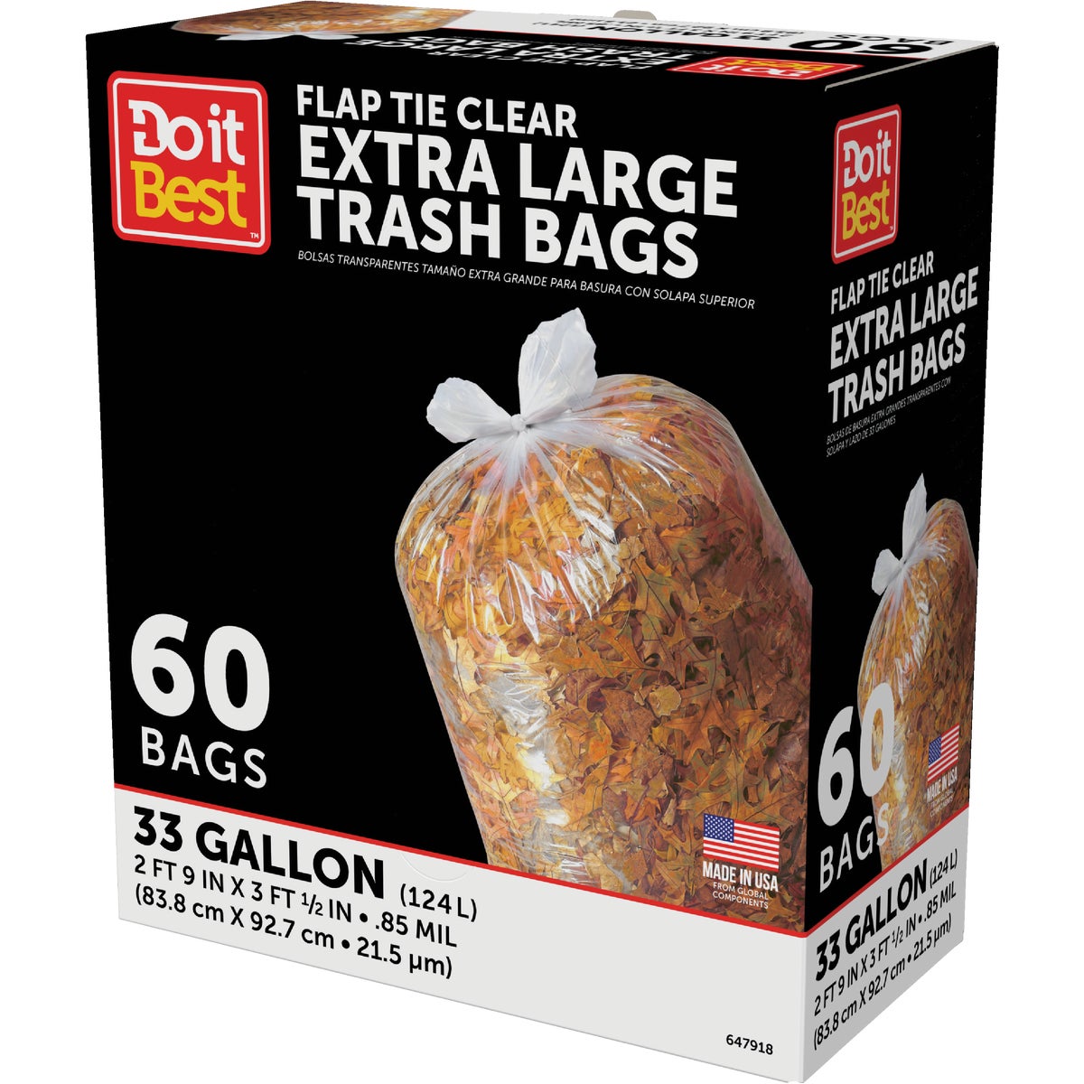 Do it Best 33 Gal. Extra Large Clear Trash Bag (60-Count) Image 3