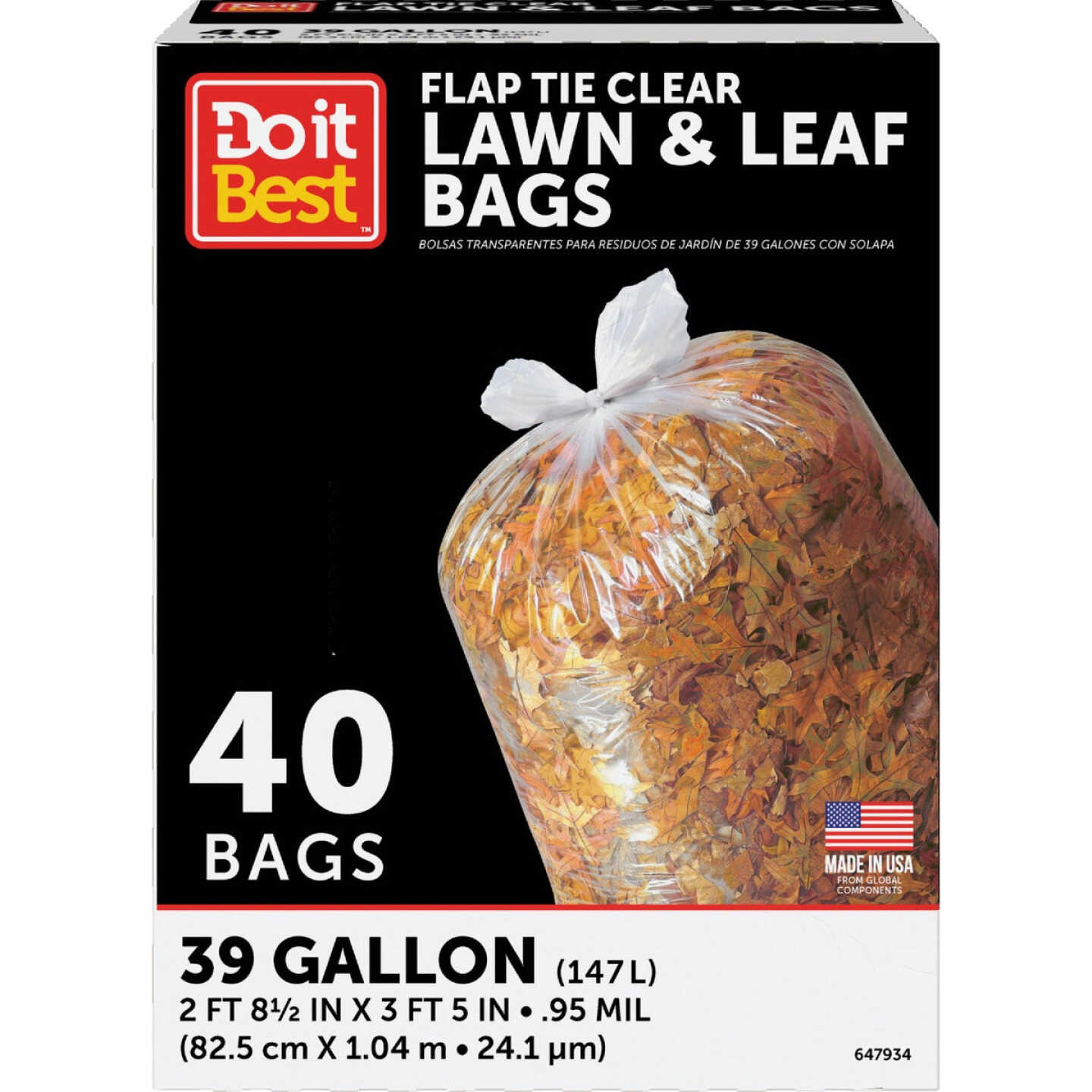 Do it Best 39 Gal. Clear Flap Tie Lawn & Leaf Bag (40-Count) Image 1