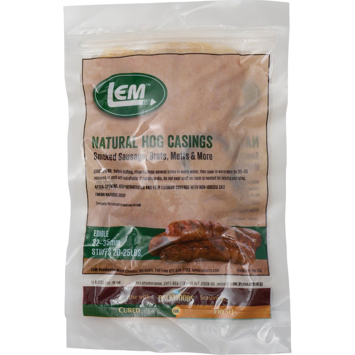 LEM 8 Oz. Natural Hog Casings Image 1