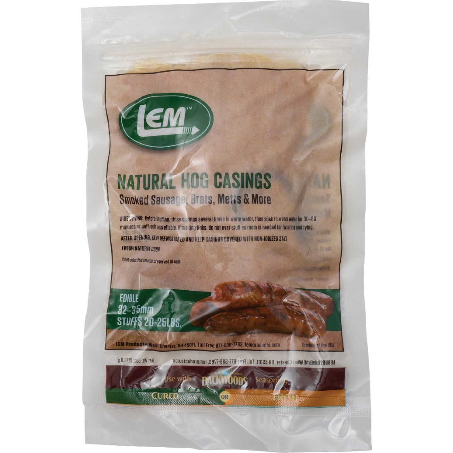 LEM 8 Oz. Natural Hog Casings Image 1