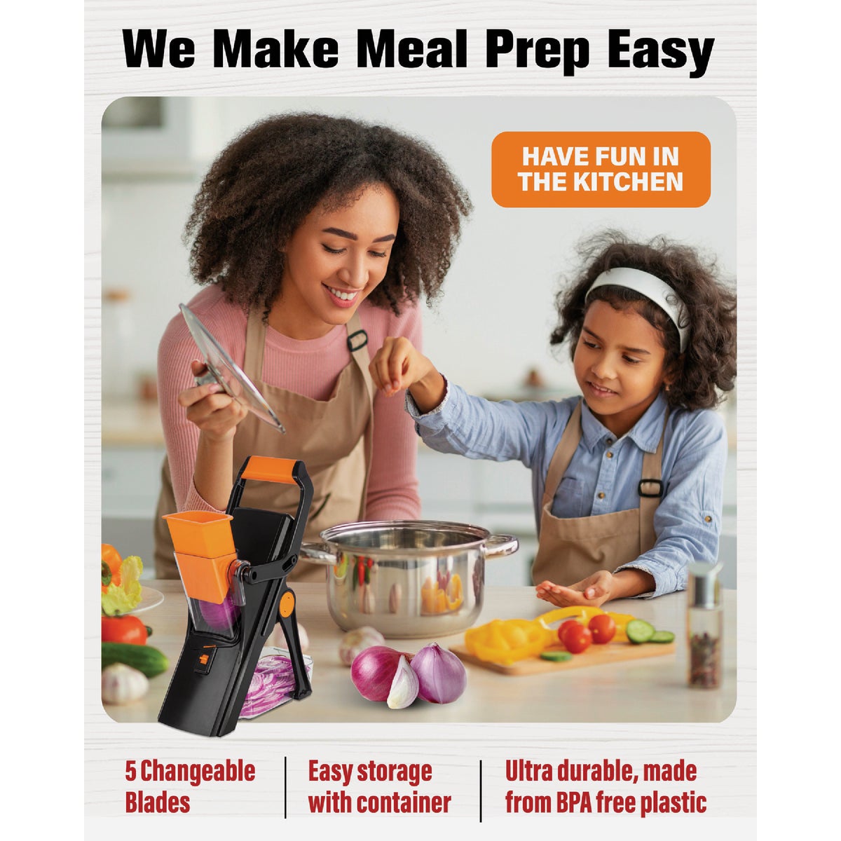 NutriSlicer Mandoline 5-In-1 Multi-Functional Portable Cutter Image 6