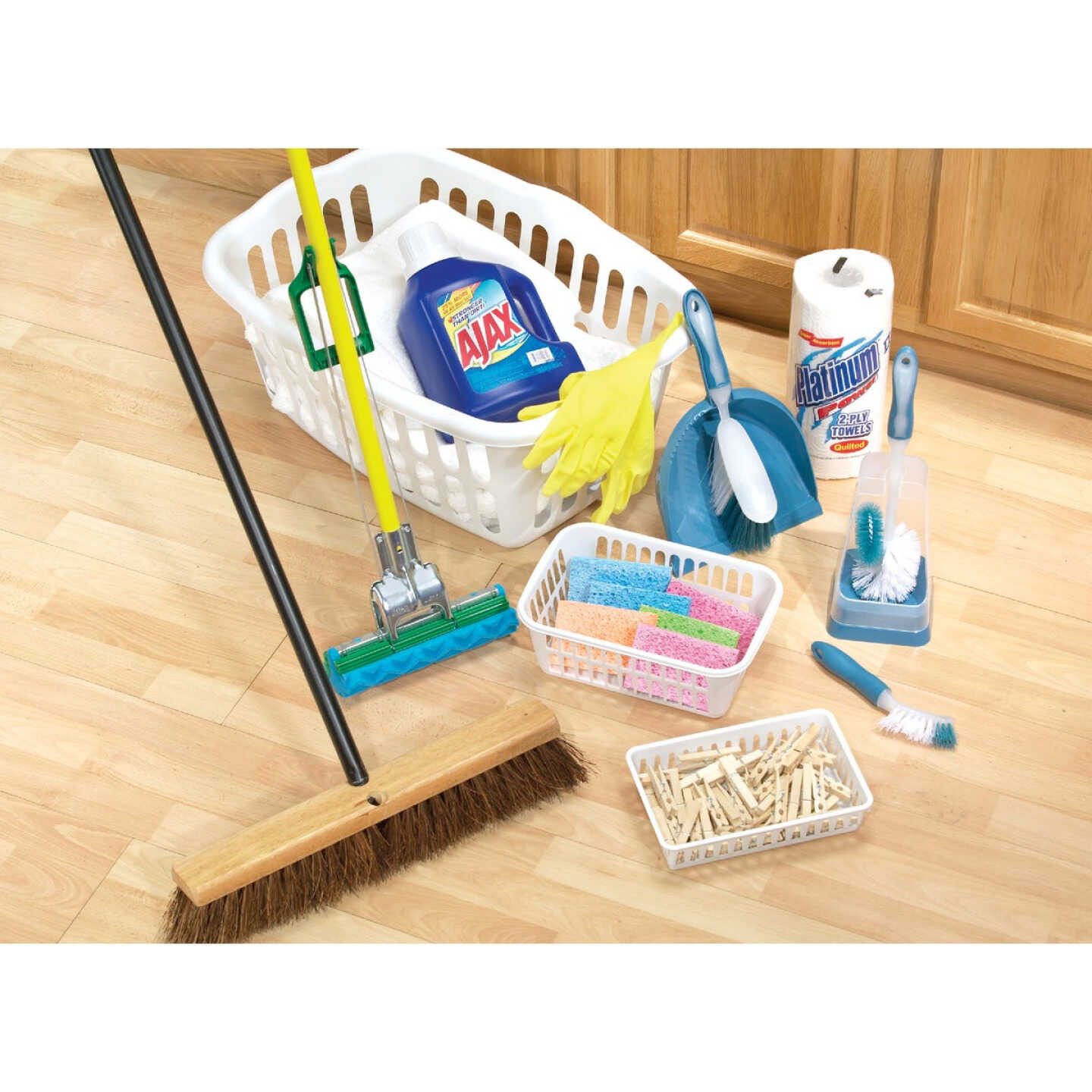 DQB 18 In. W. x 58 In. L. Metal Handle Garage & Patio Push Broom Image 2