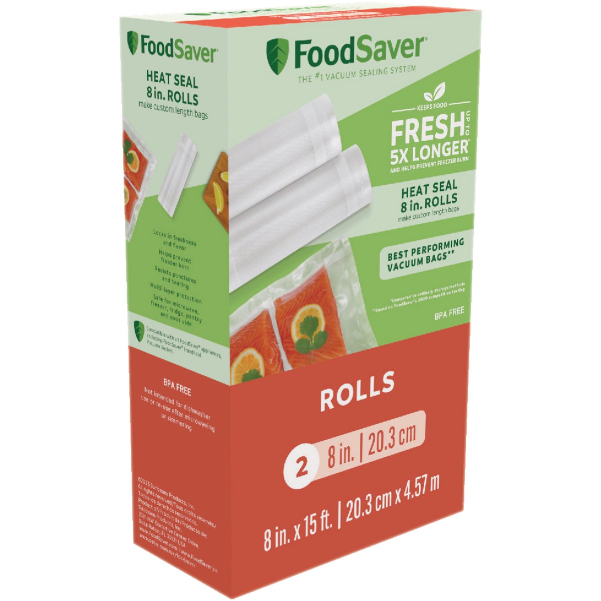 FoodSaver 8 In. x 15 Ft. Vacuum Seal Roll (2-Pack)