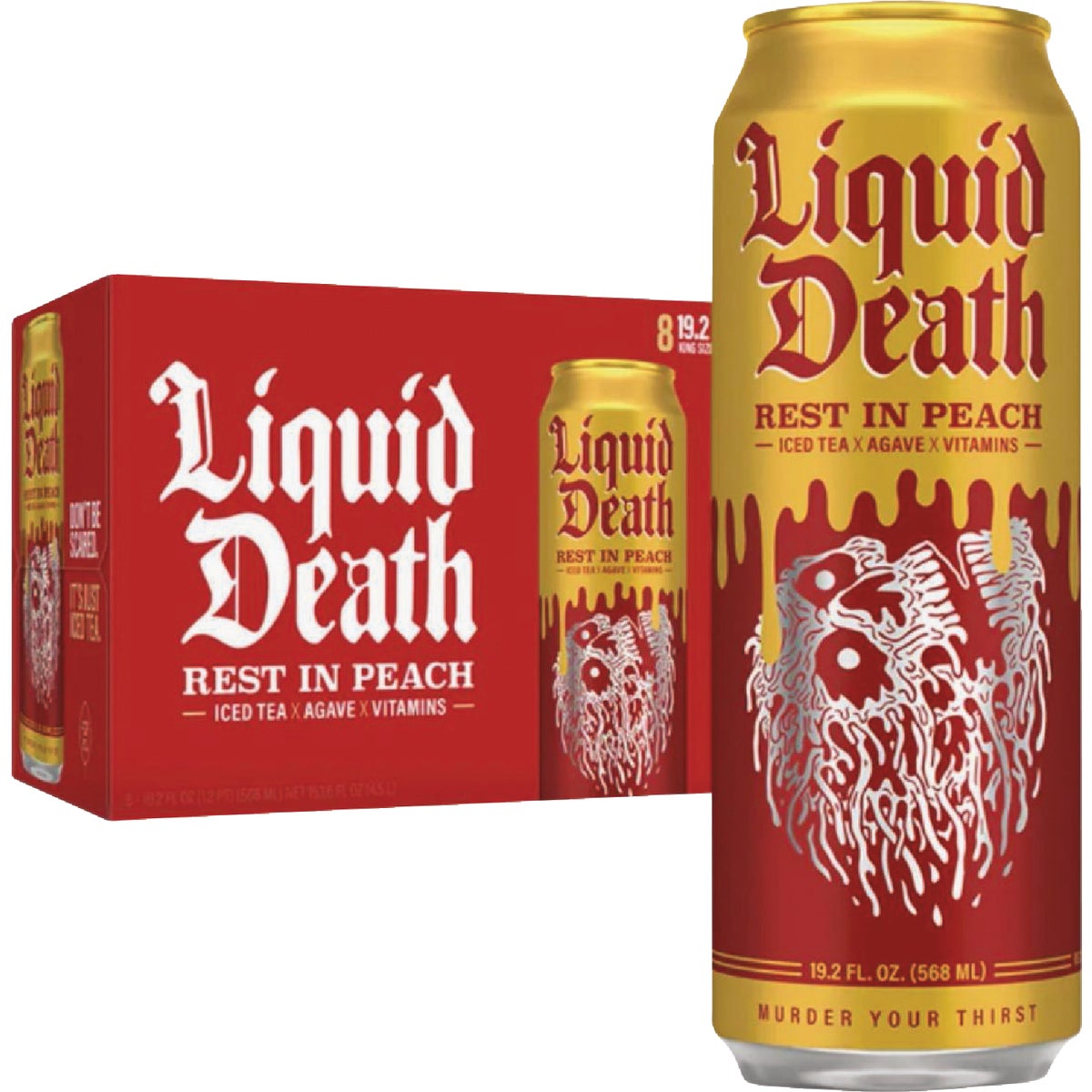Liquid Death 19.2 Oz. Rest In Peach Iced Tea Image 3