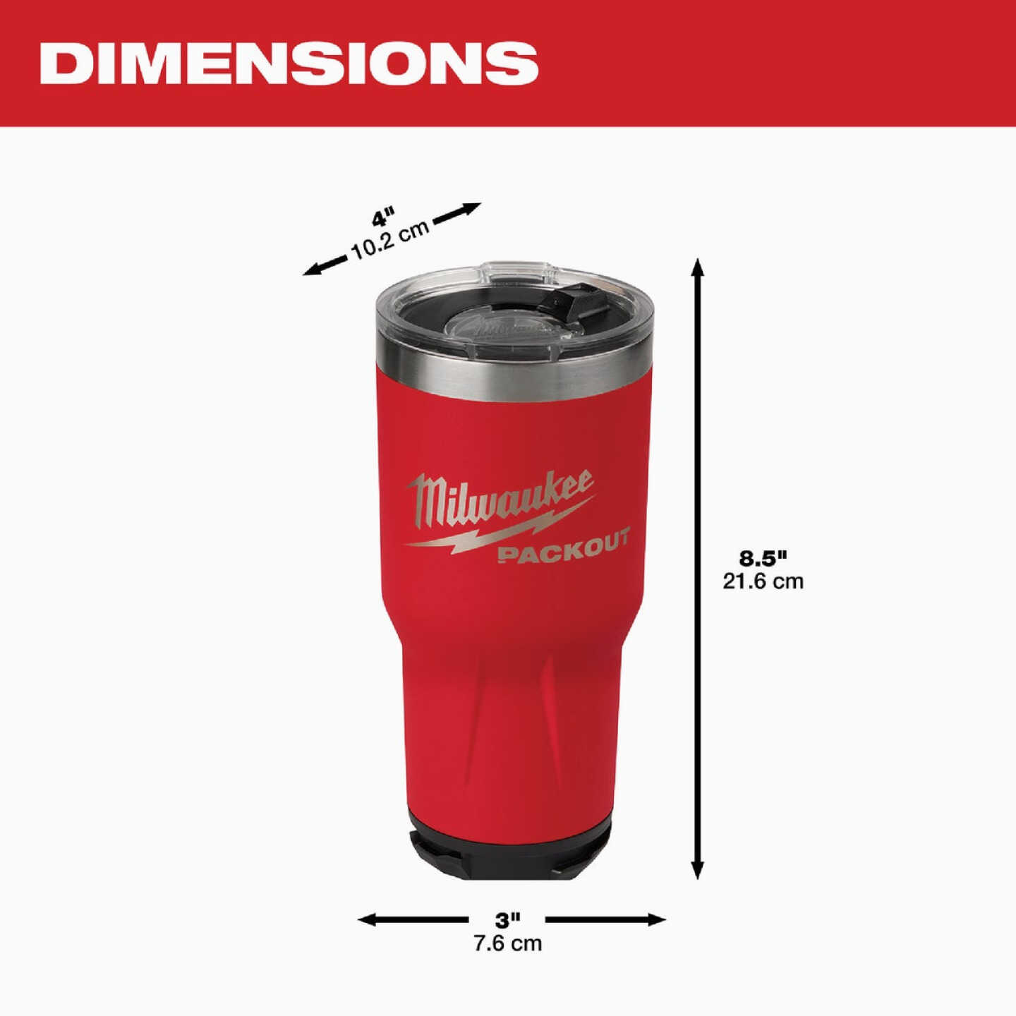 Milwaukee PACKOUT 30 Oz. Red Insulated Tumbler Image 5