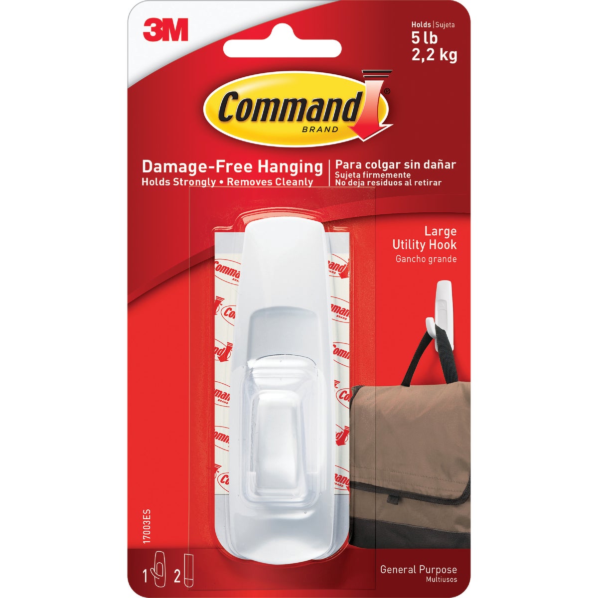 Command Large Utility Hook, White, 1 Hook, 2 Strips Image 8