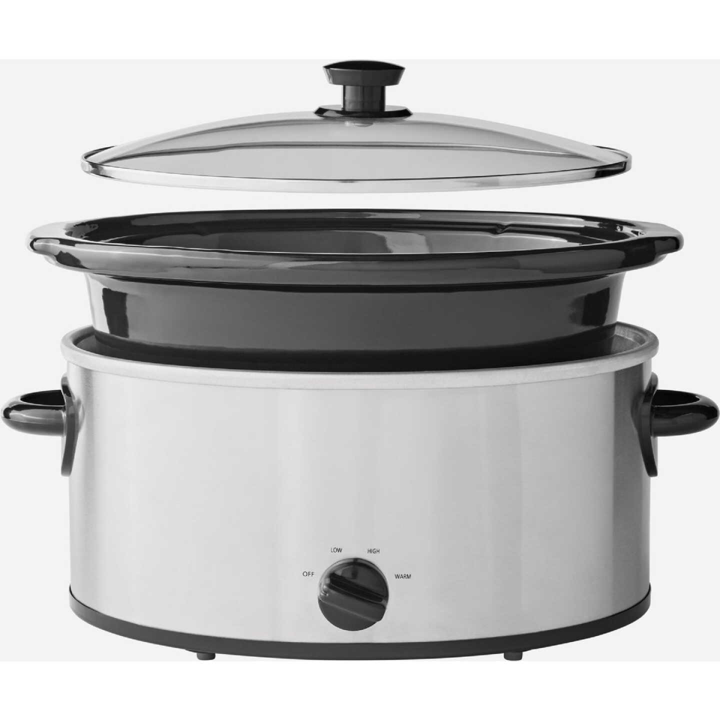 Crock-Pot 6 Qt. Stainless Steel Oval Slow Cooker Image 2