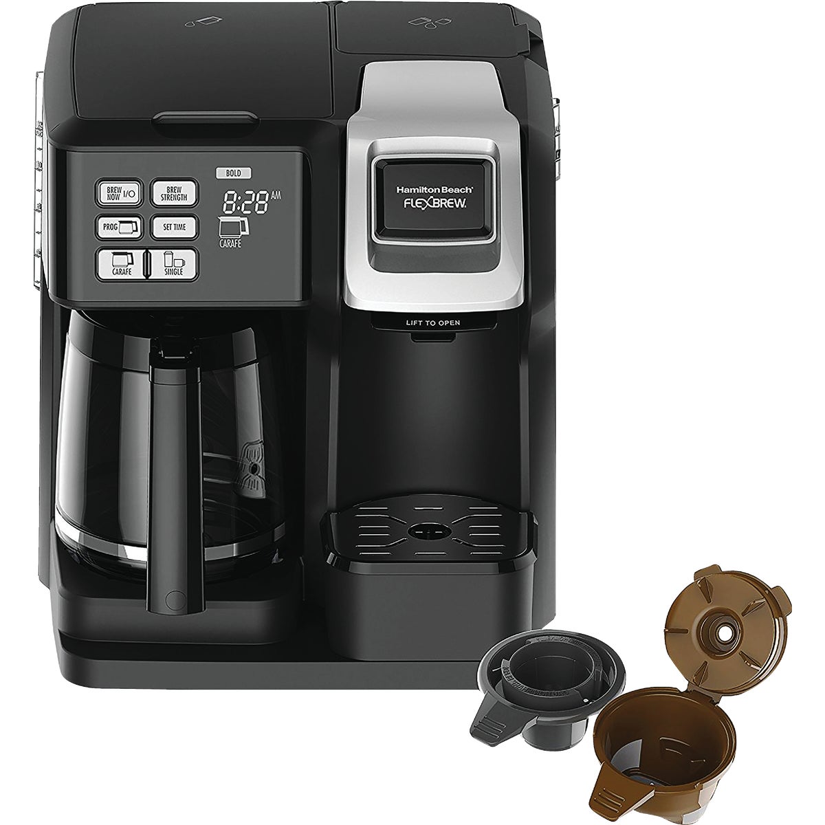 Hamilton Beach FlexBrew Trio 12 Cup Black Coffee Maker Image 1